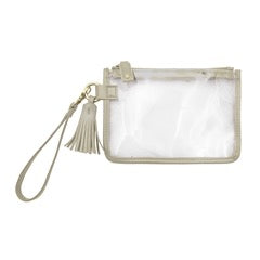 Tan and Gold Wristlet