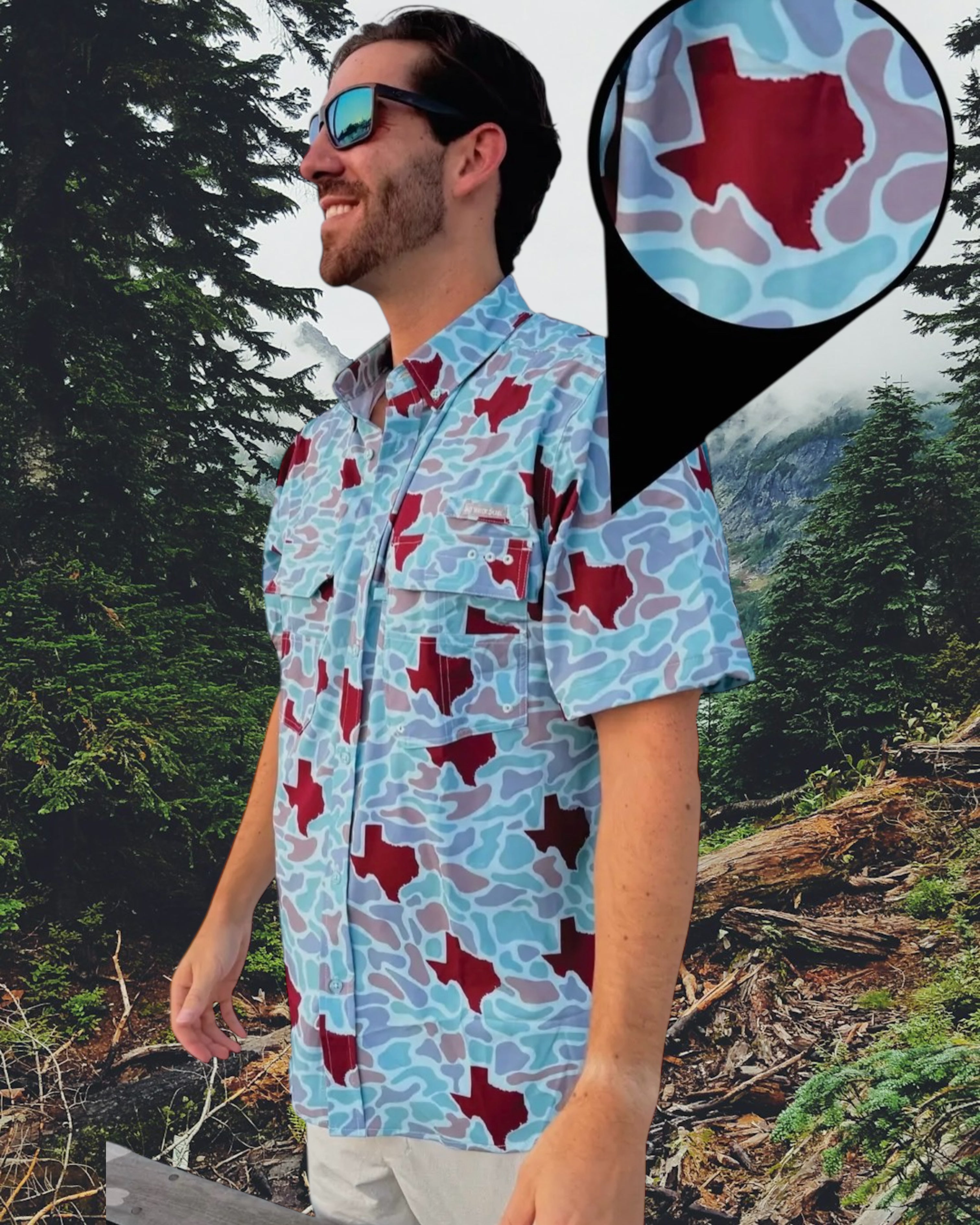 Texas Maroon Camo Shirt