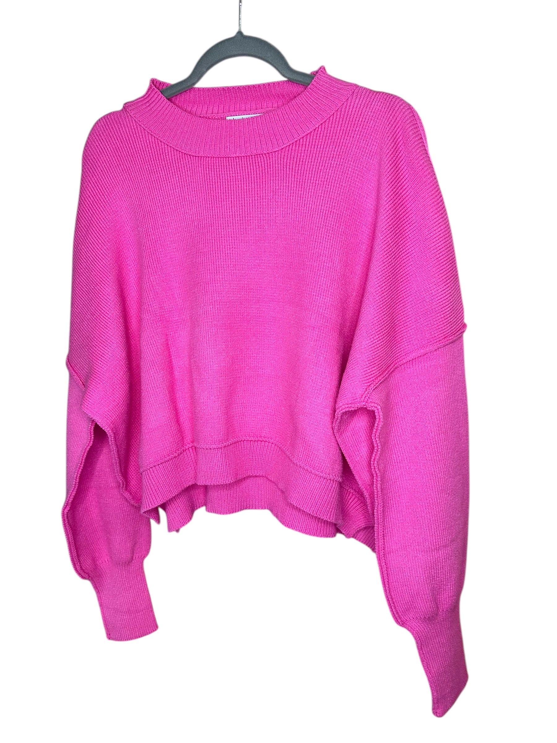 Autumn Breeze Pink Crop Sweater