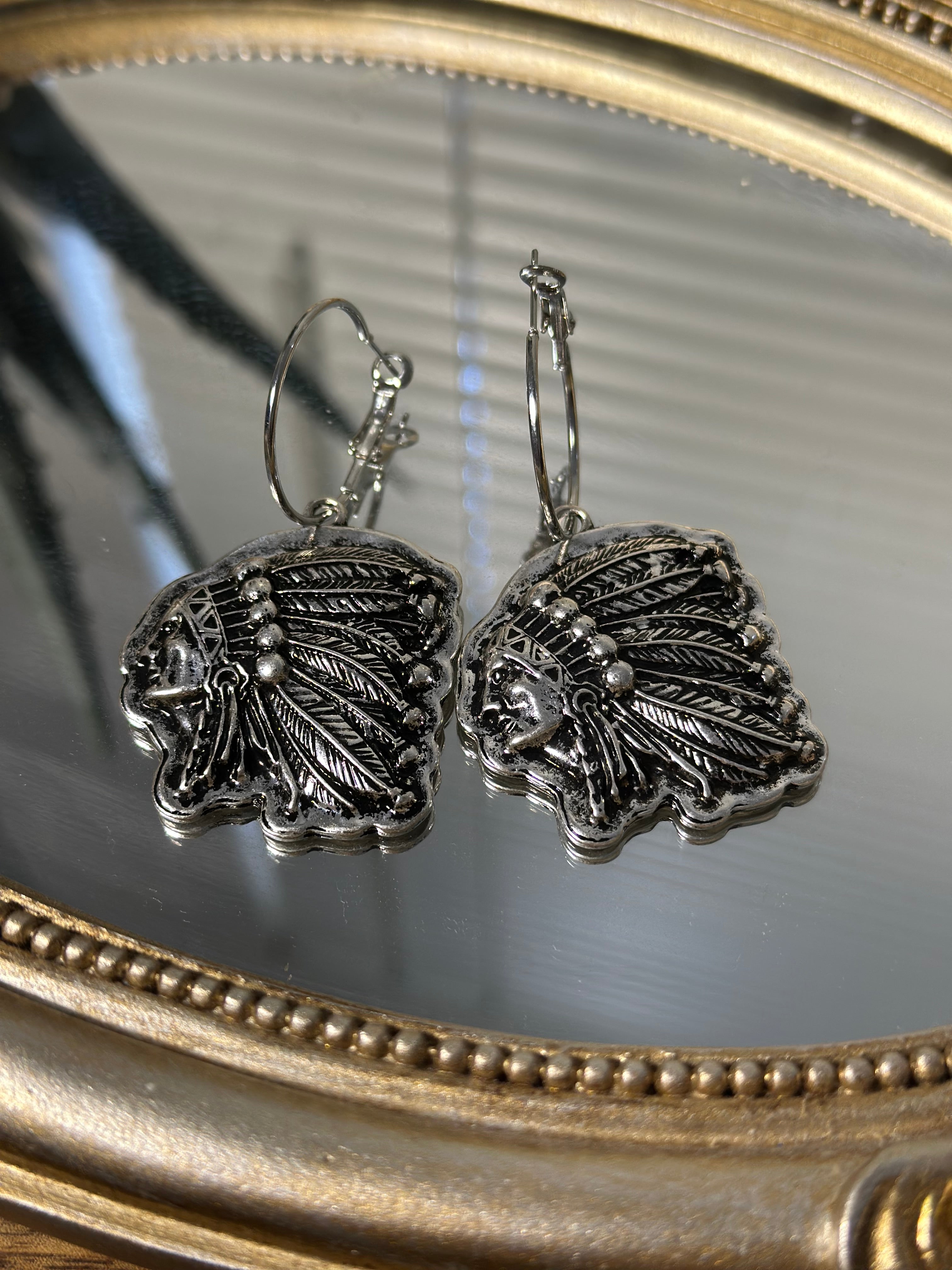 Tribal Trail Silver Hoops
