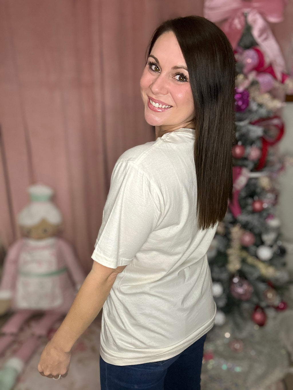 Bubble Peace Santa Graphic- tee