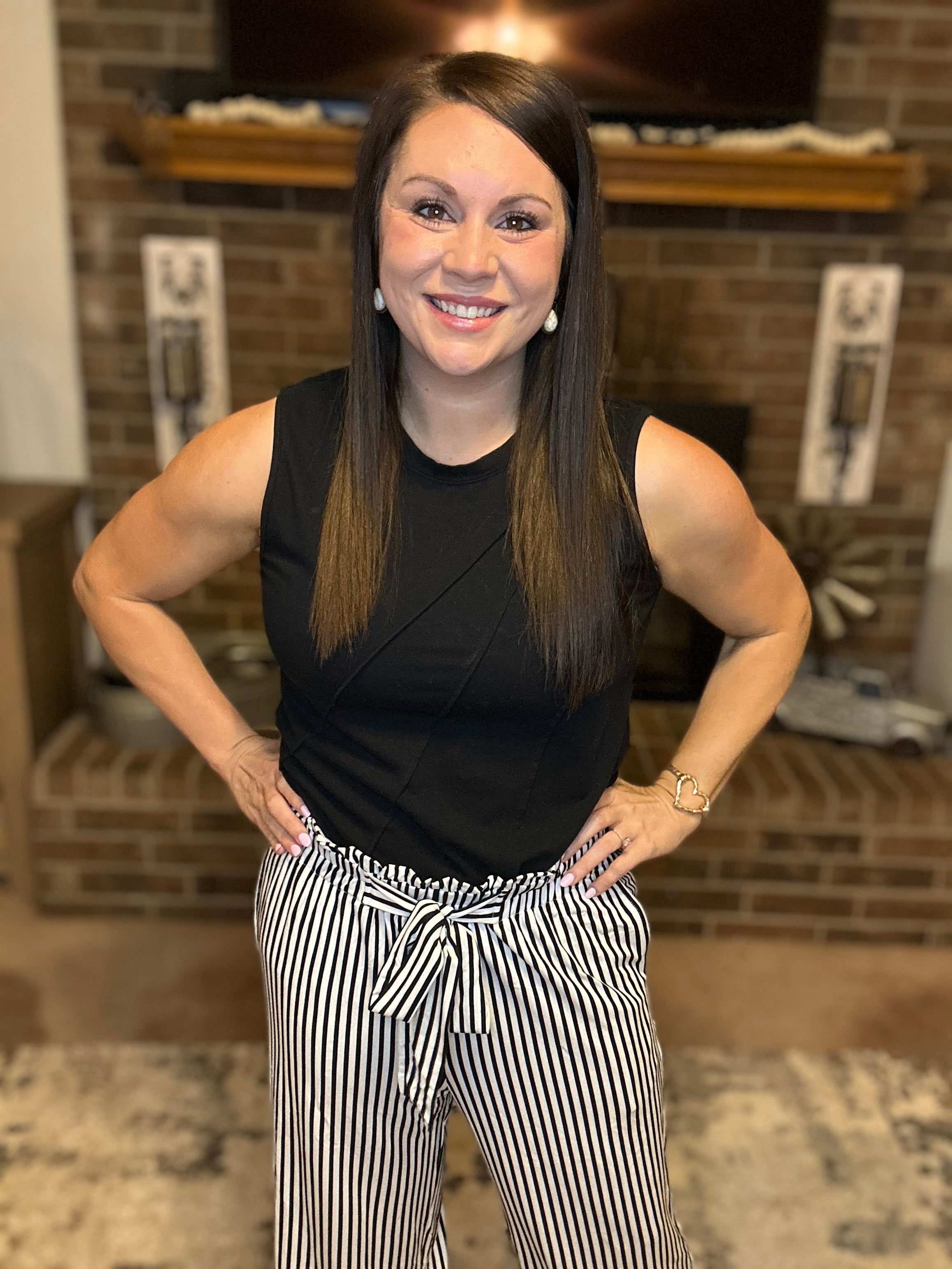 Striped Tie Knot Pants