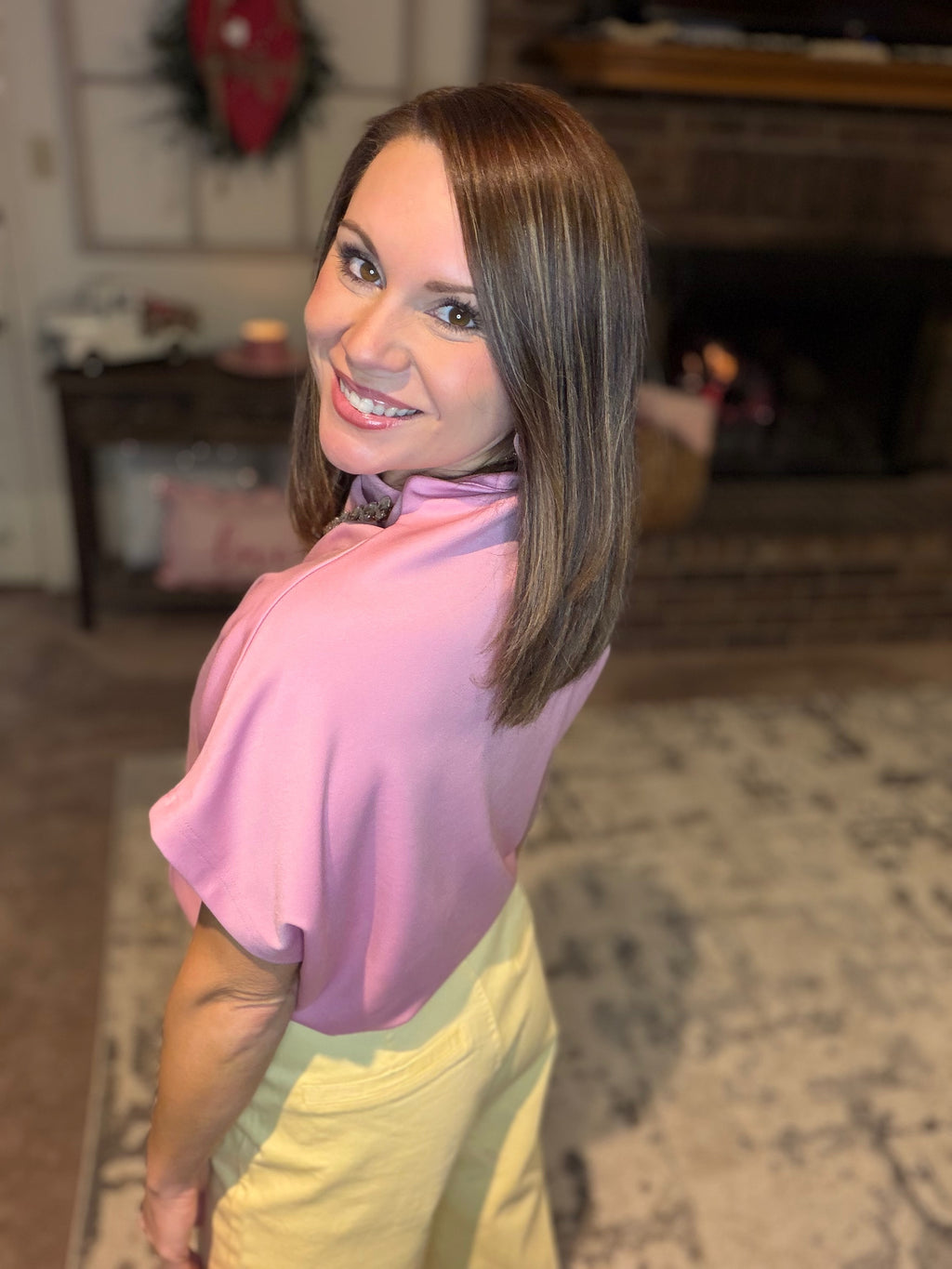 Pink Crush Mock Neck