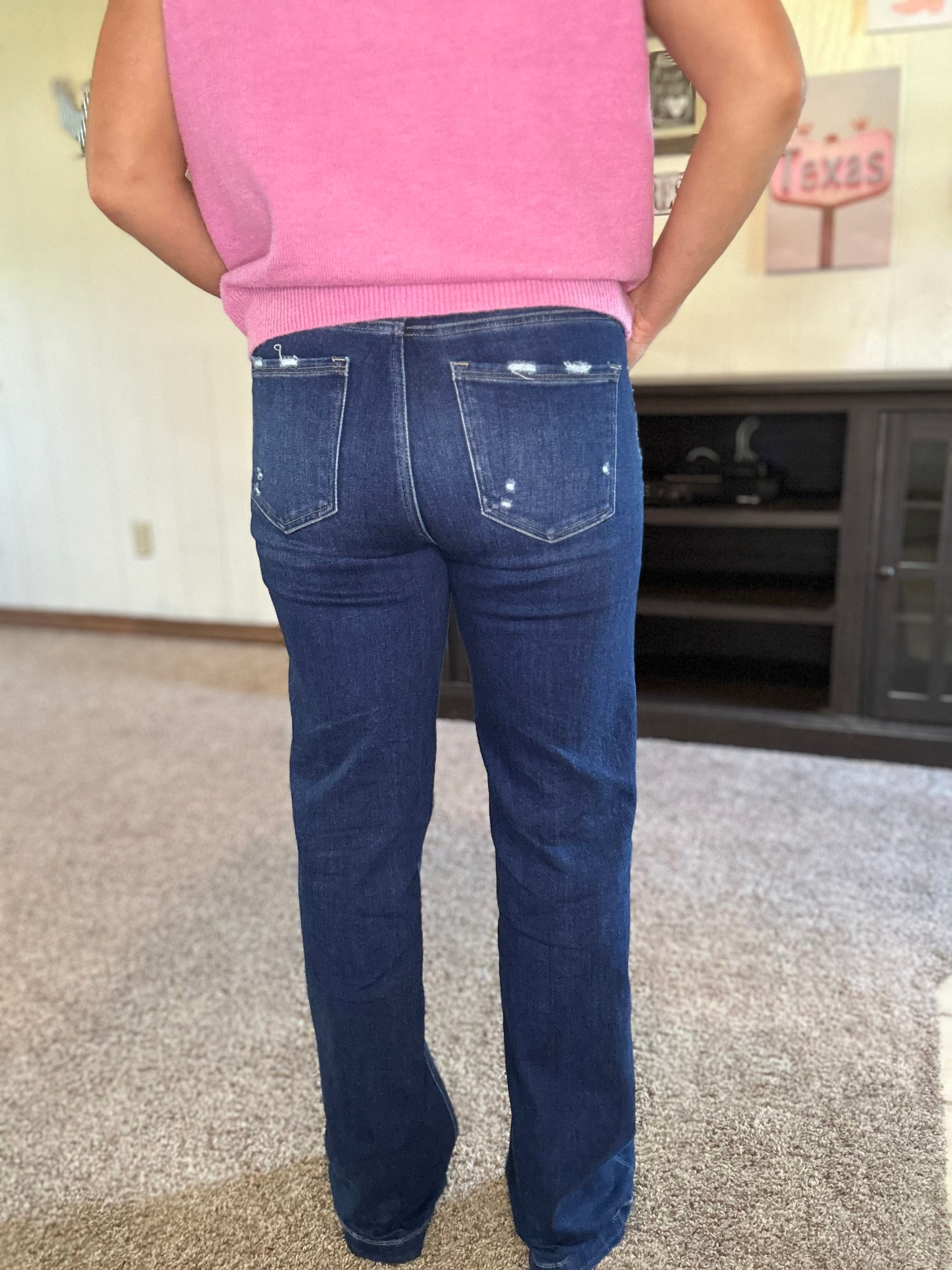 High Rise Straight Jeans