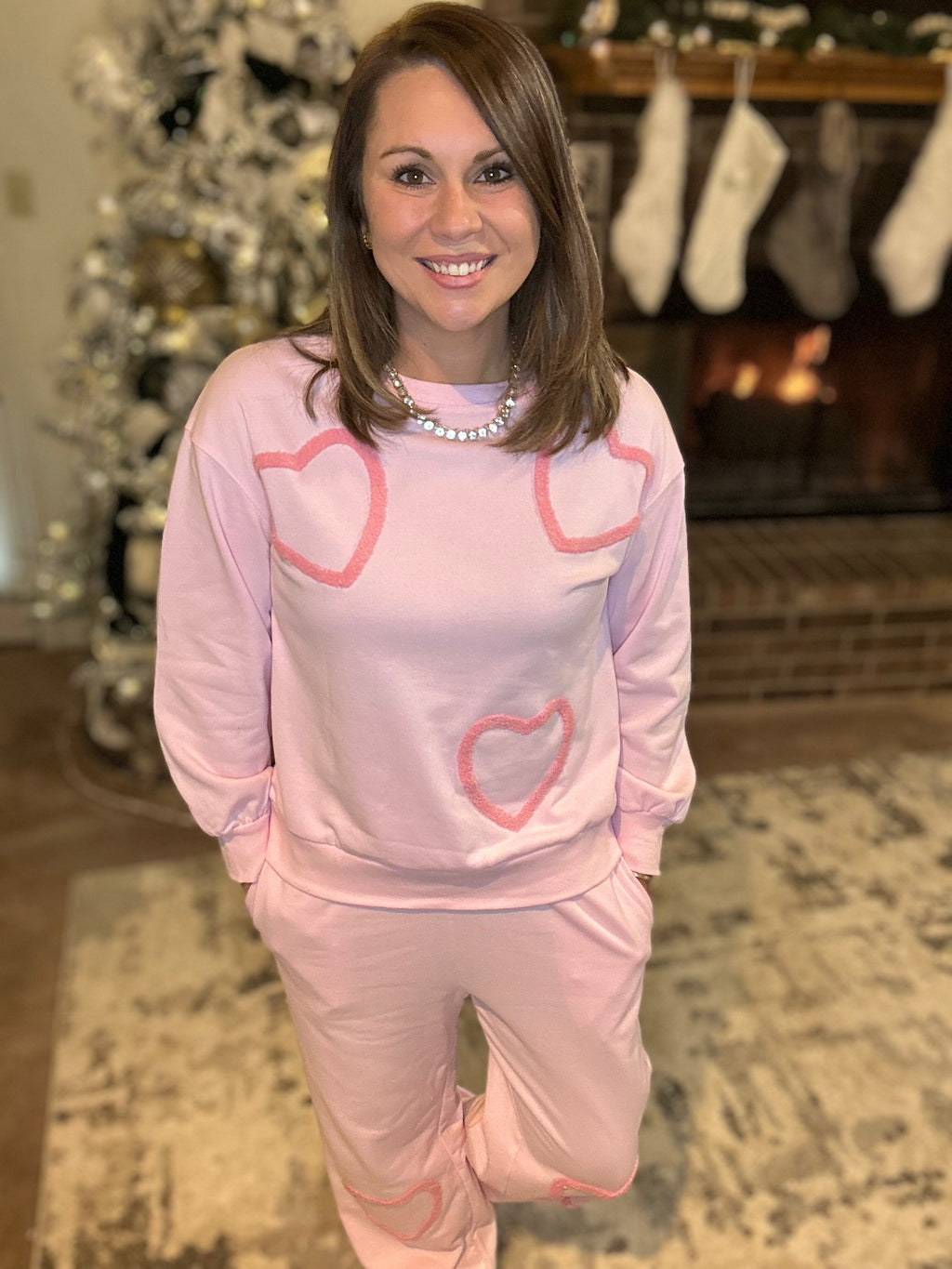 Plush Heart Pants Set