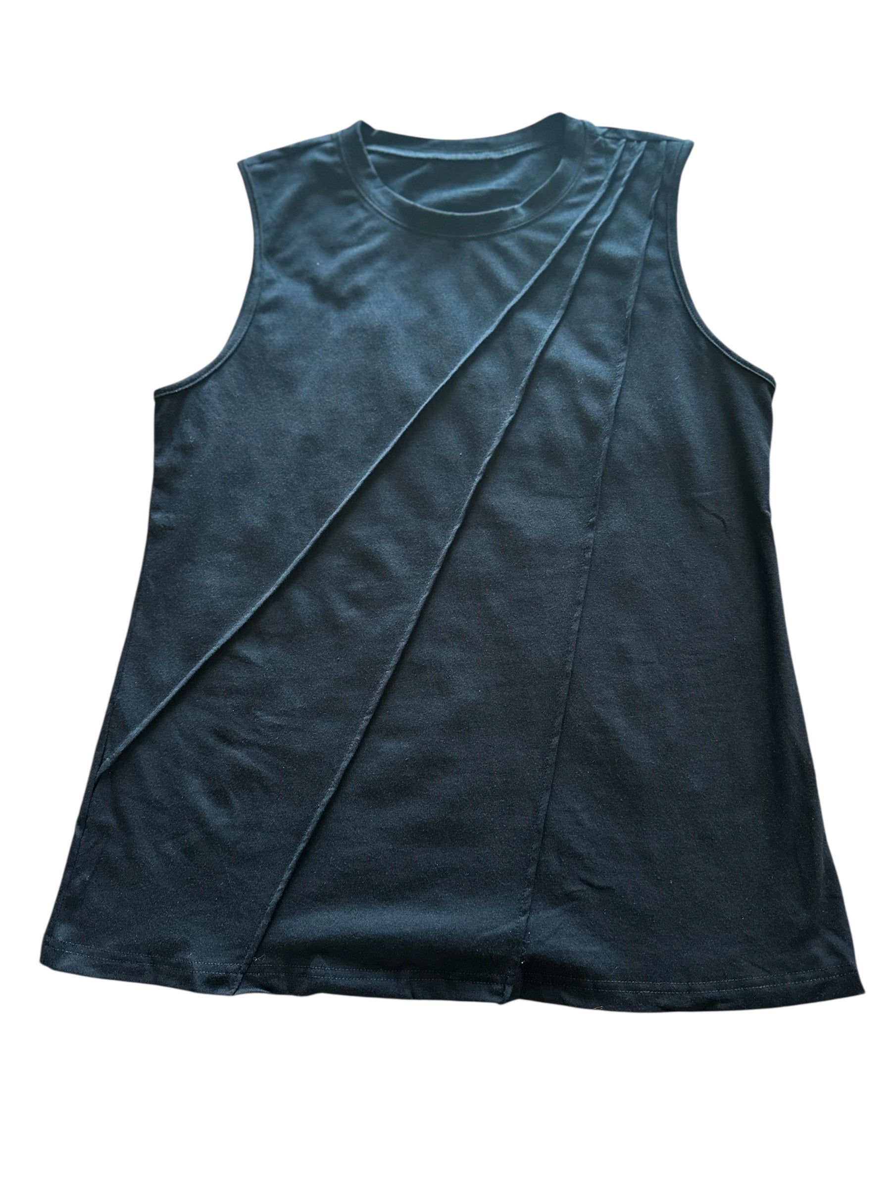 Black Pleated Tank Top