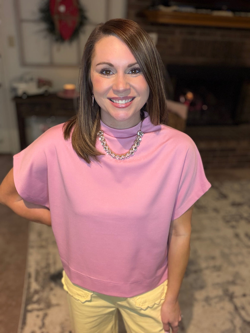 Pink Crush Mock Neck