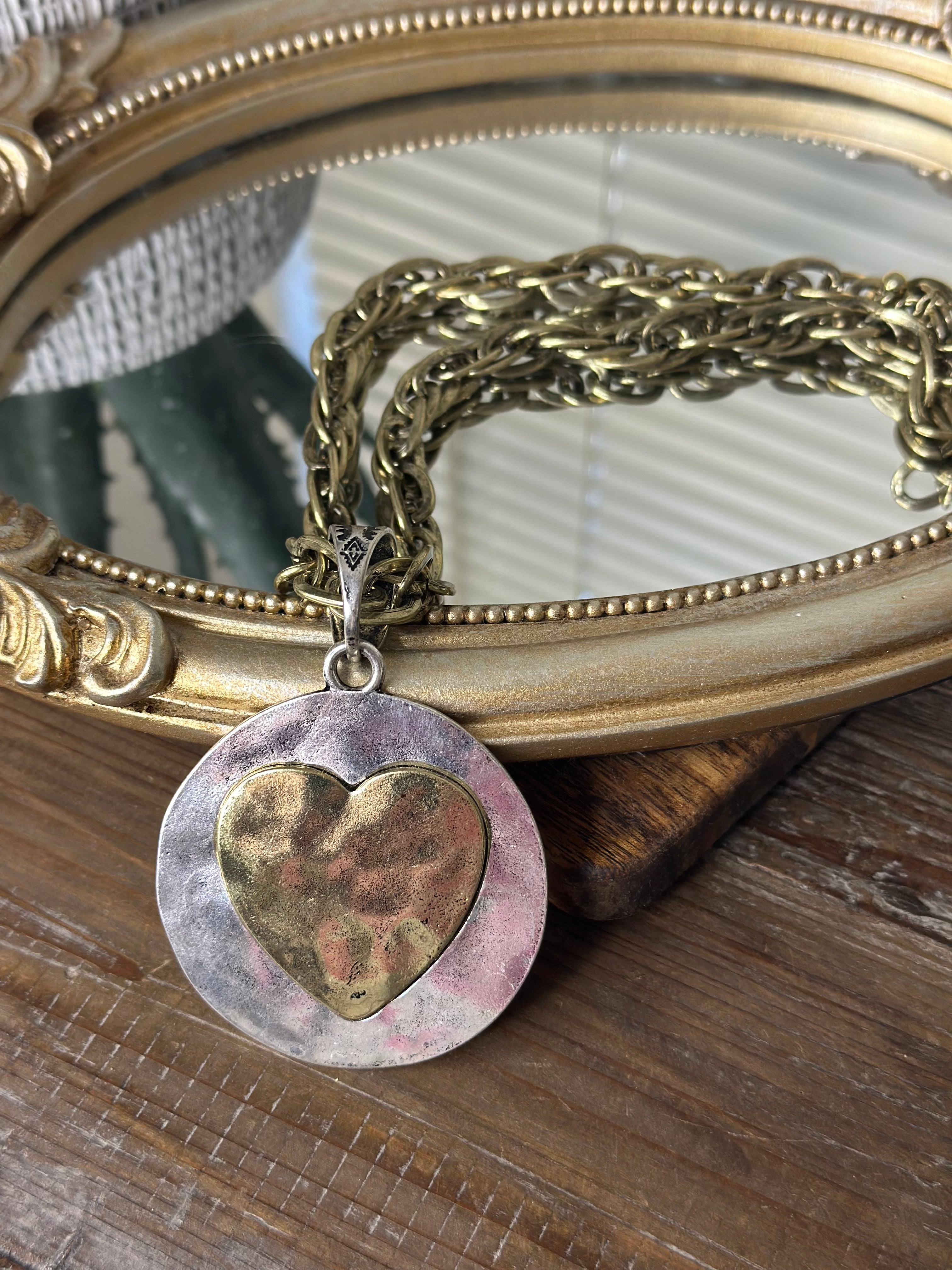 Two Tone Heart Necklace