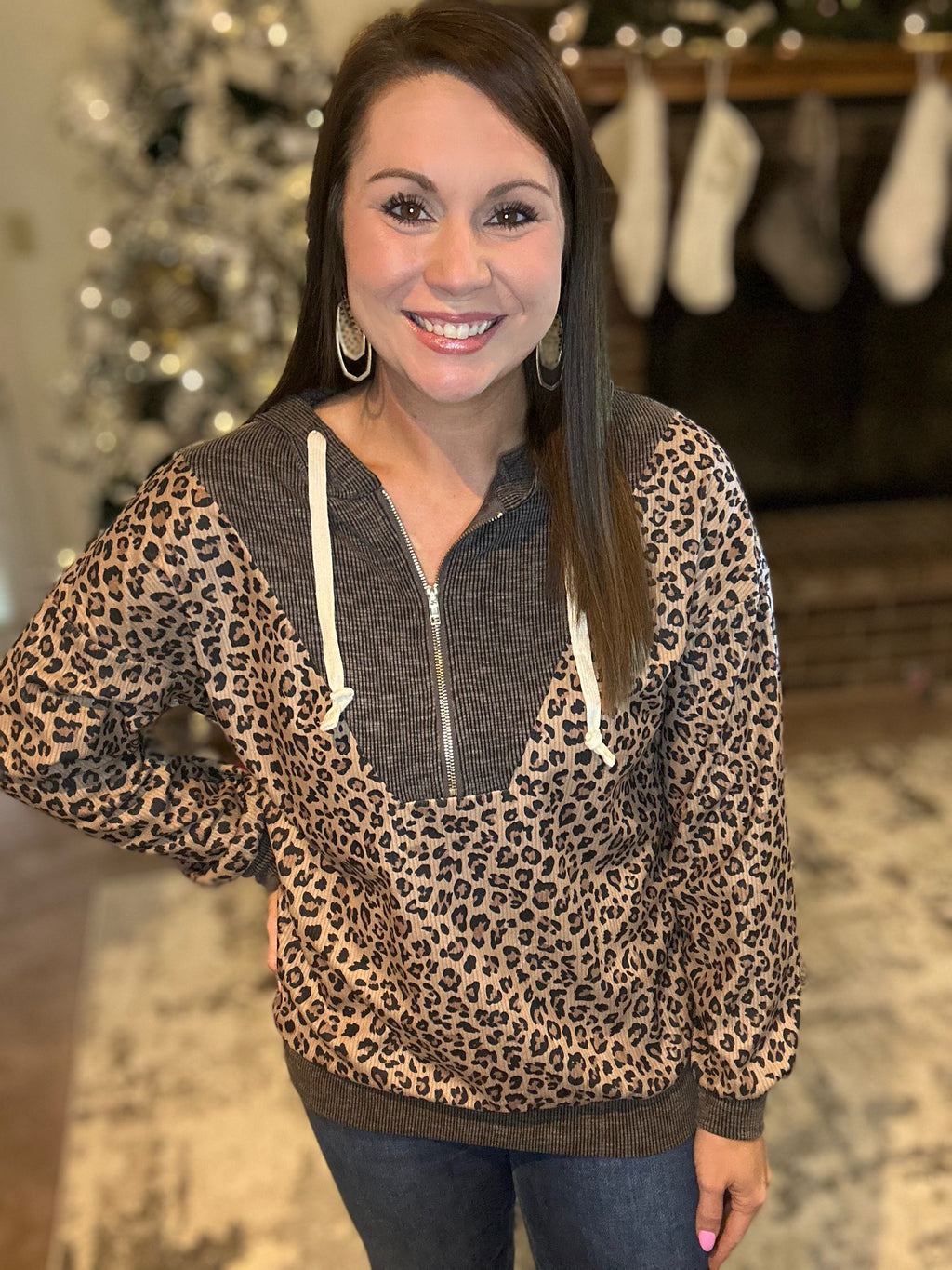 Wild Contrast Zip Pullover