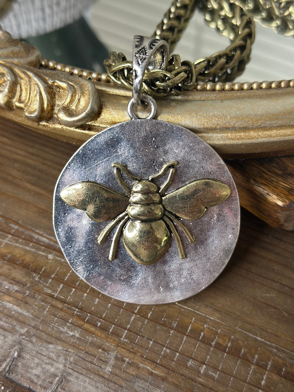 Two Tone Bee Necklace