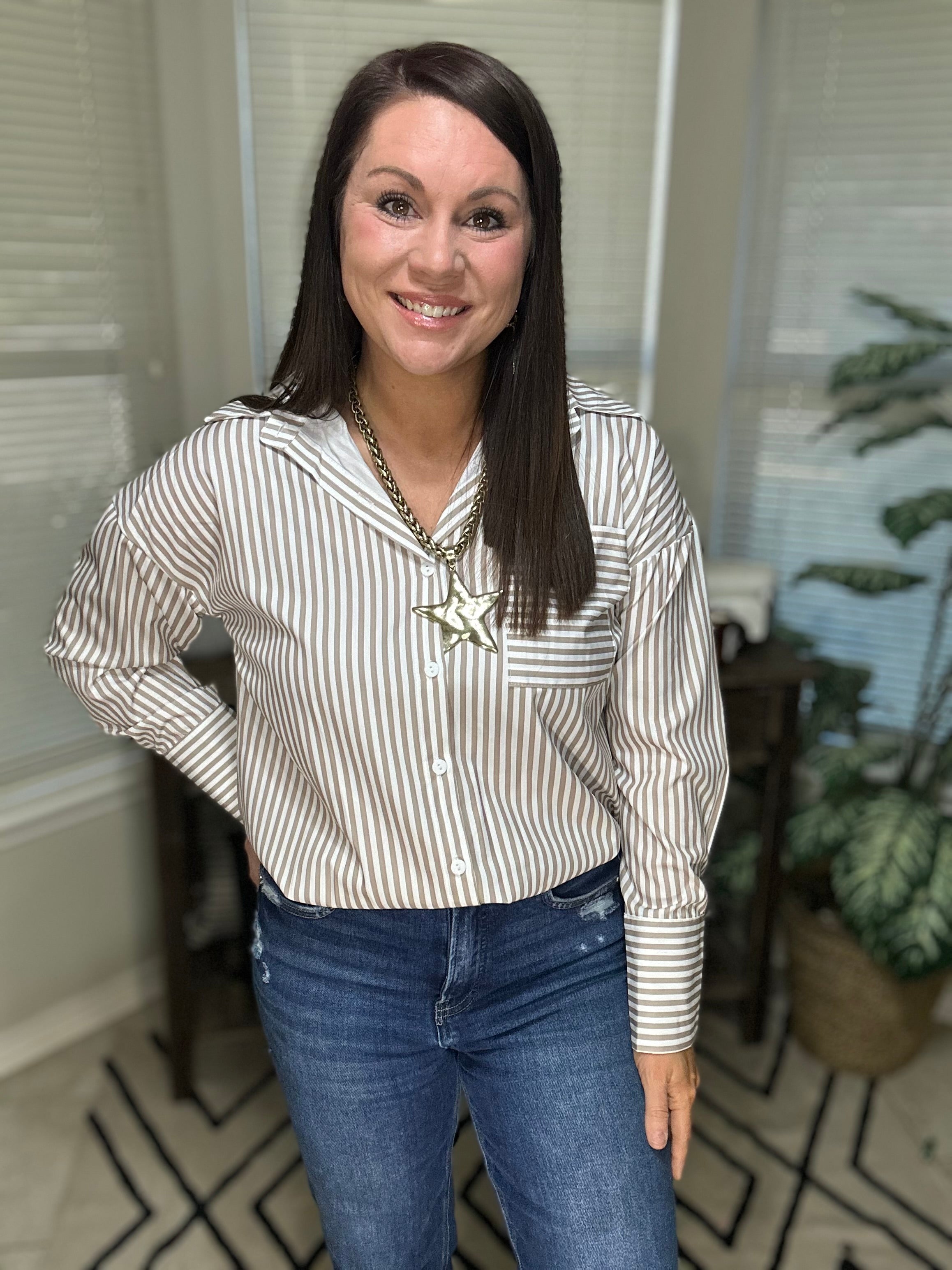 Everyday Stripe Button-Up