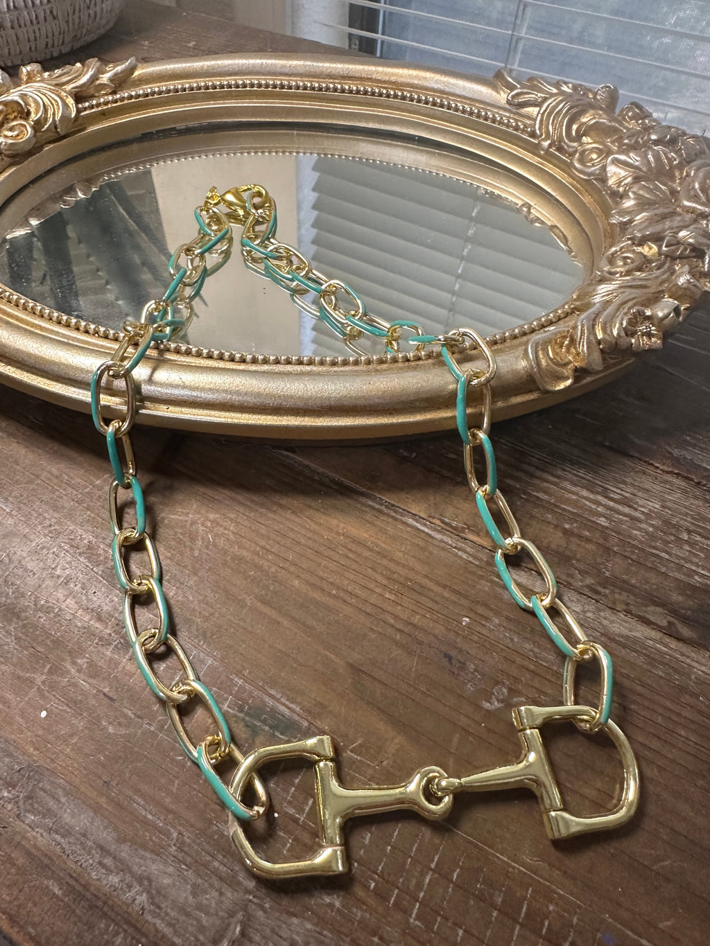 Turquoise Horse Bit Necklace