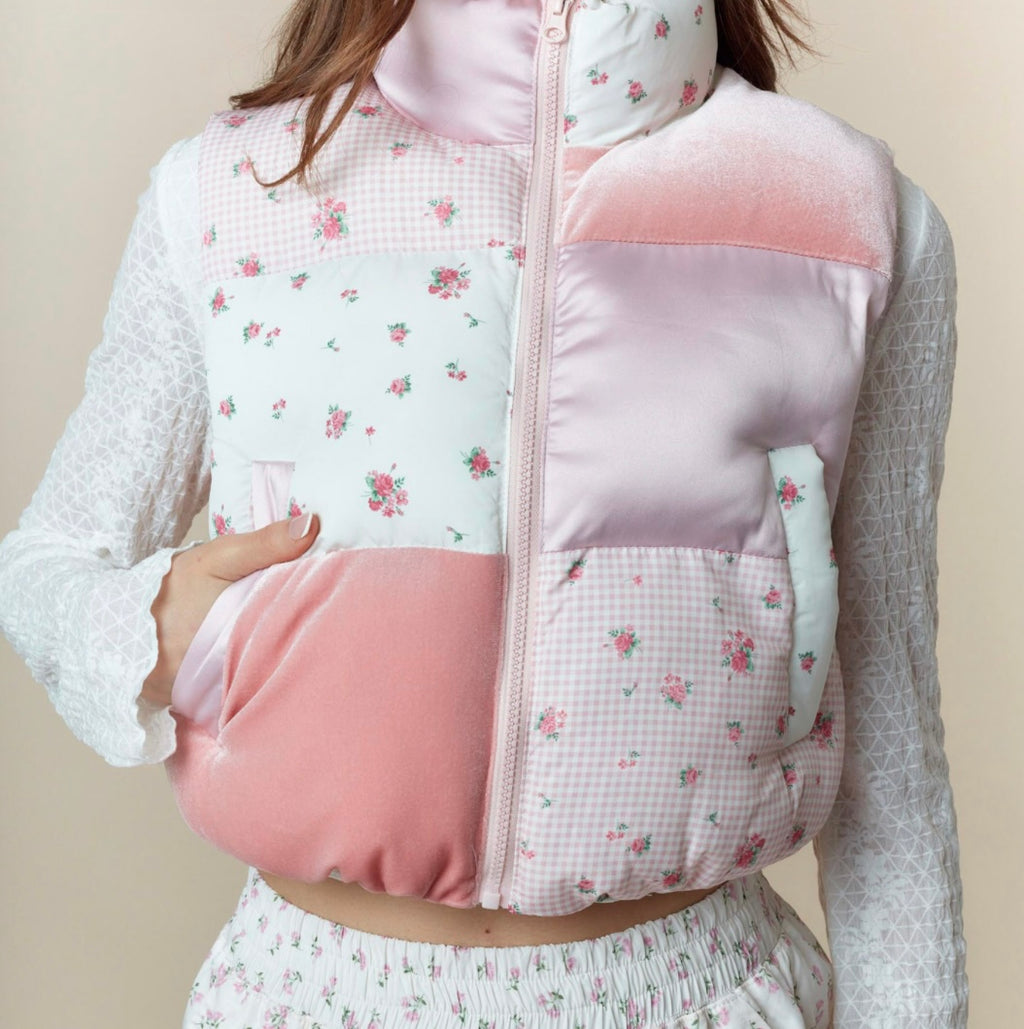 Mixed Block Padded Vest