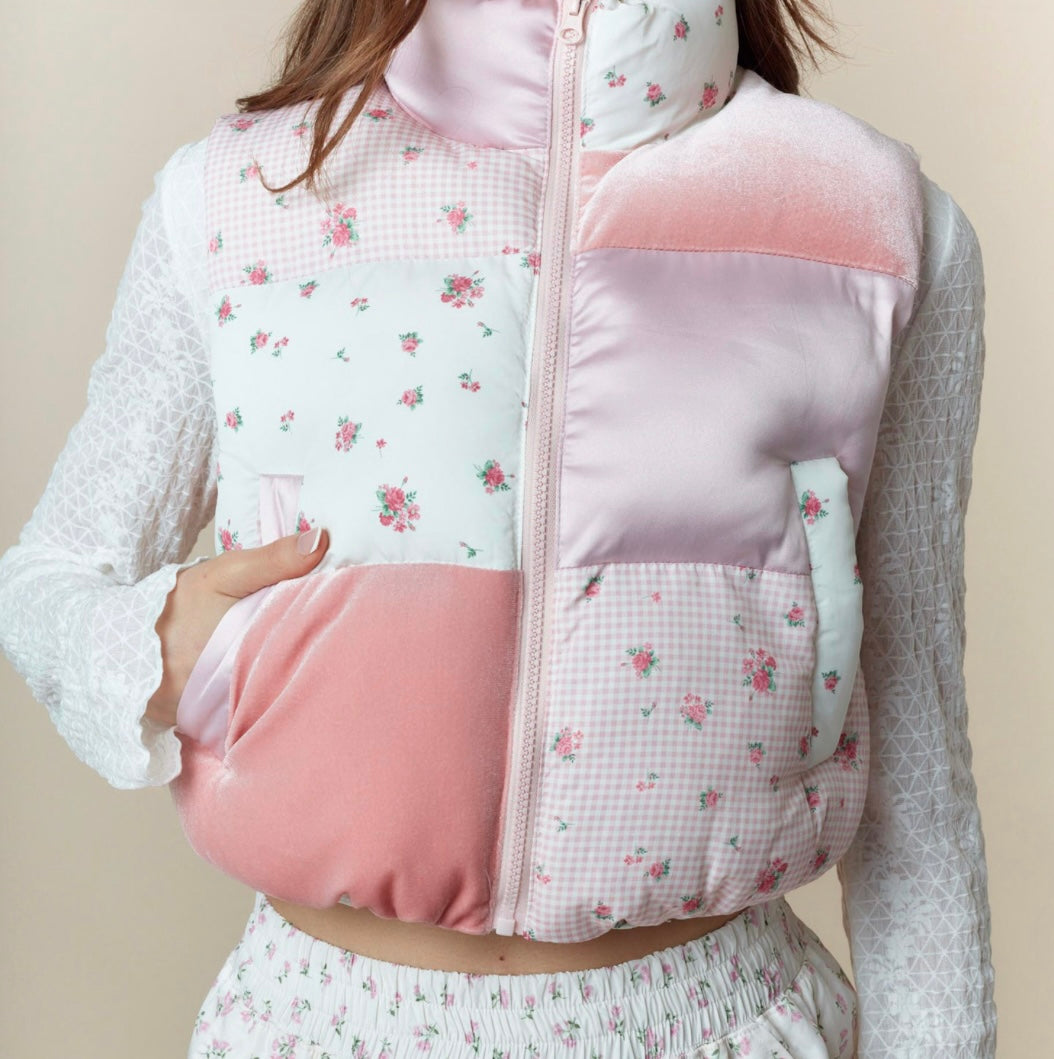 Mixed Block Padded Vest