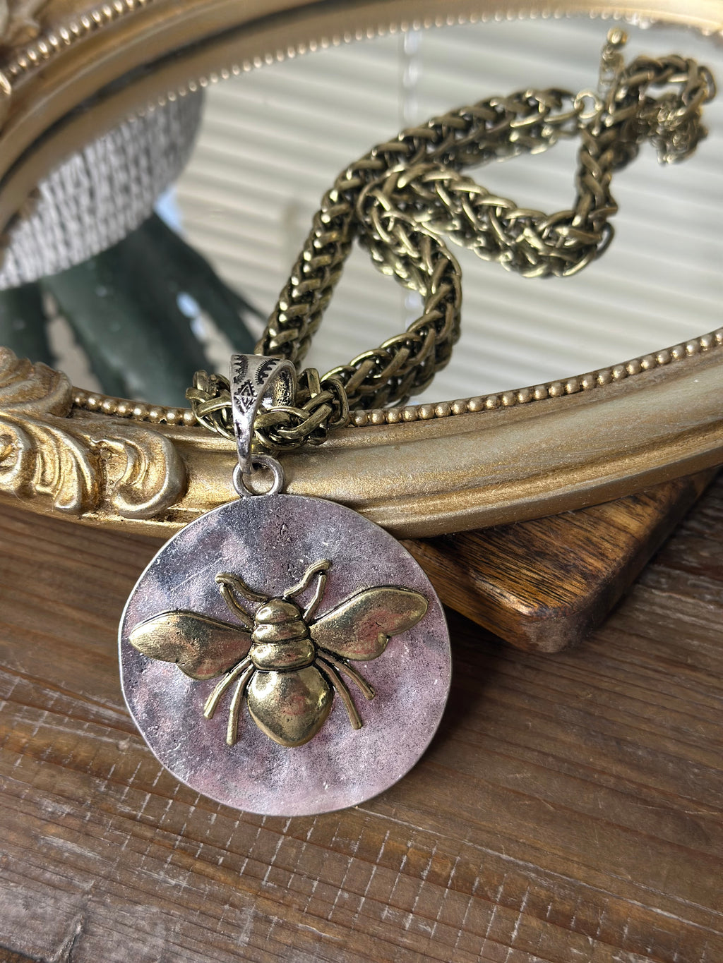 Two Tone Bee Necklace