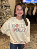 Holly Jolly Embroidered Sweatshirt