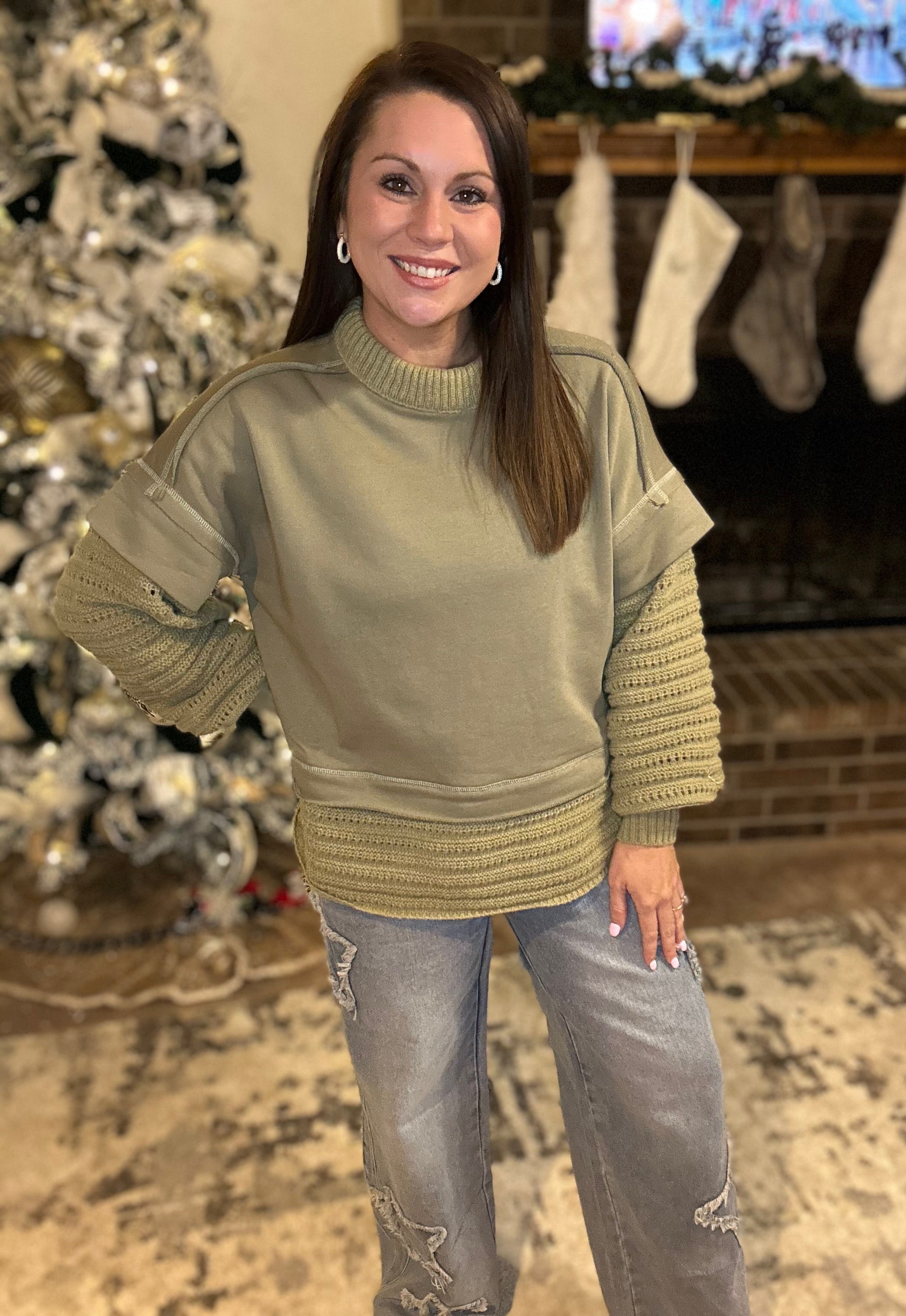 Layered Rib Knit Sweater