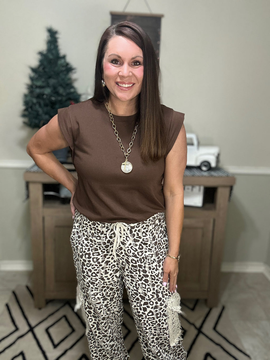 Leopard Lace Cargo Pants