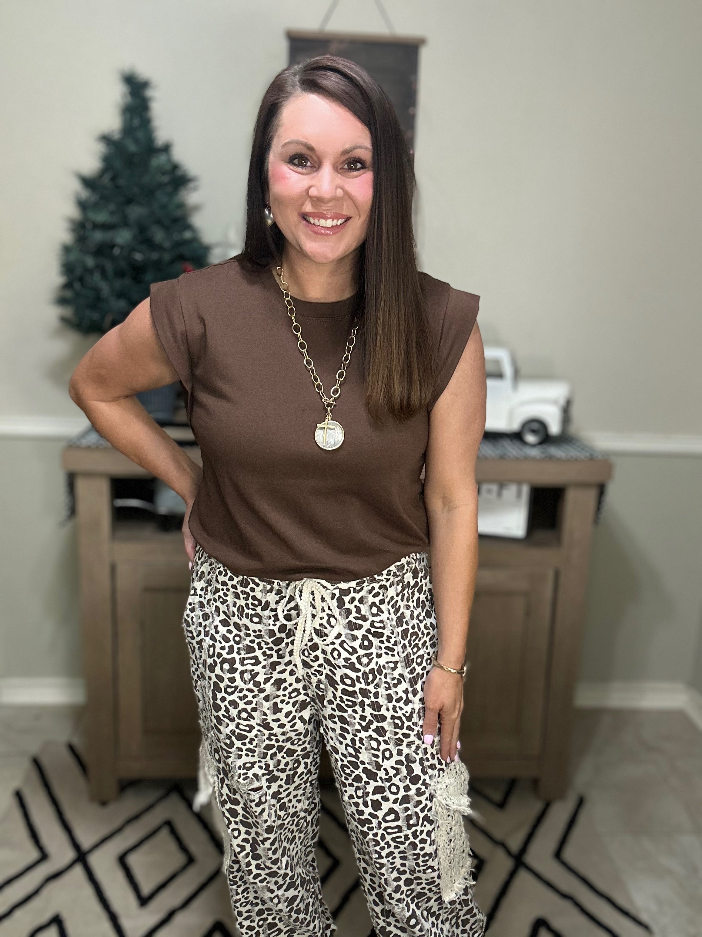 Leopard Lace Cargo Pants