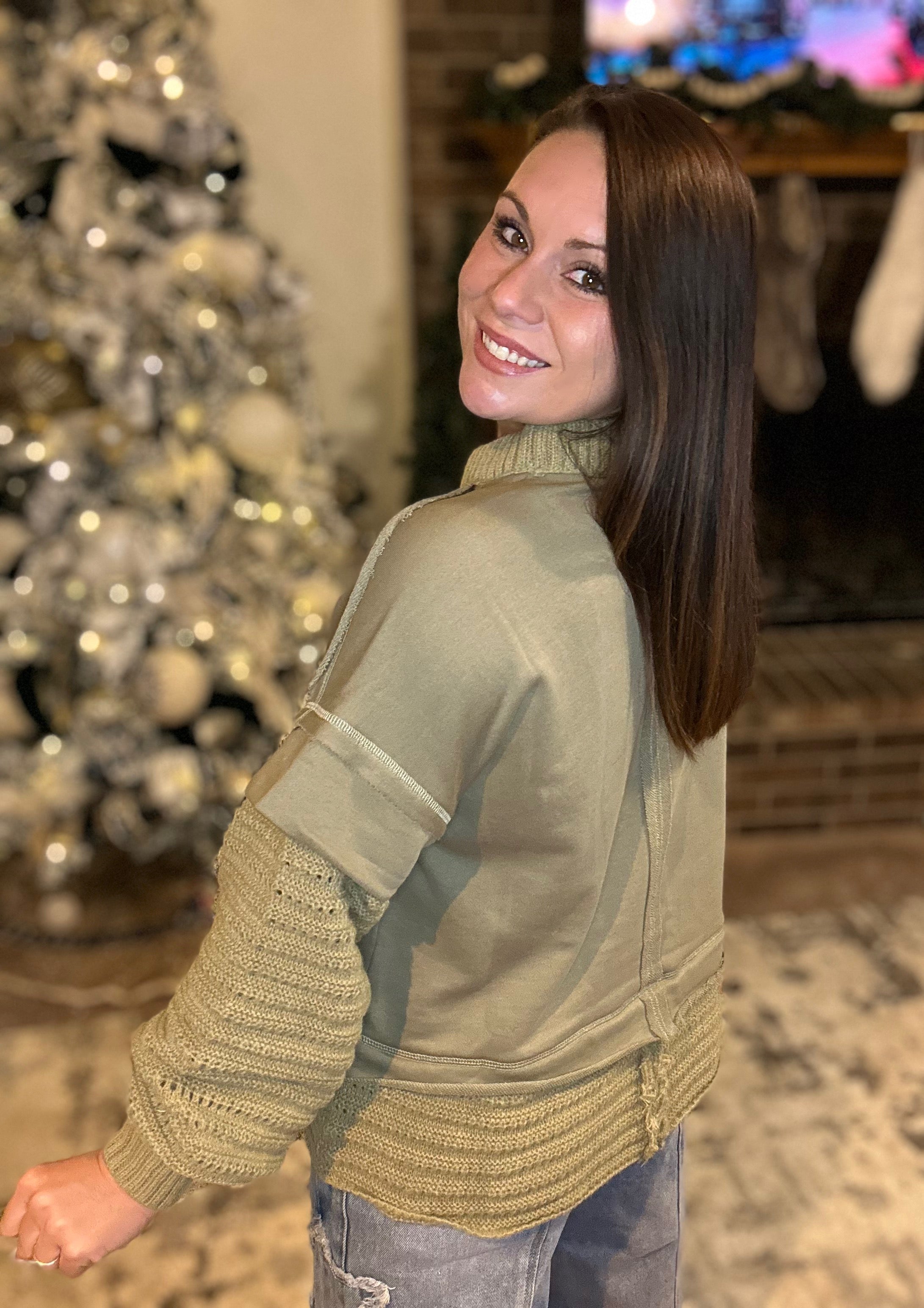 Layered Rib Knit Sweater