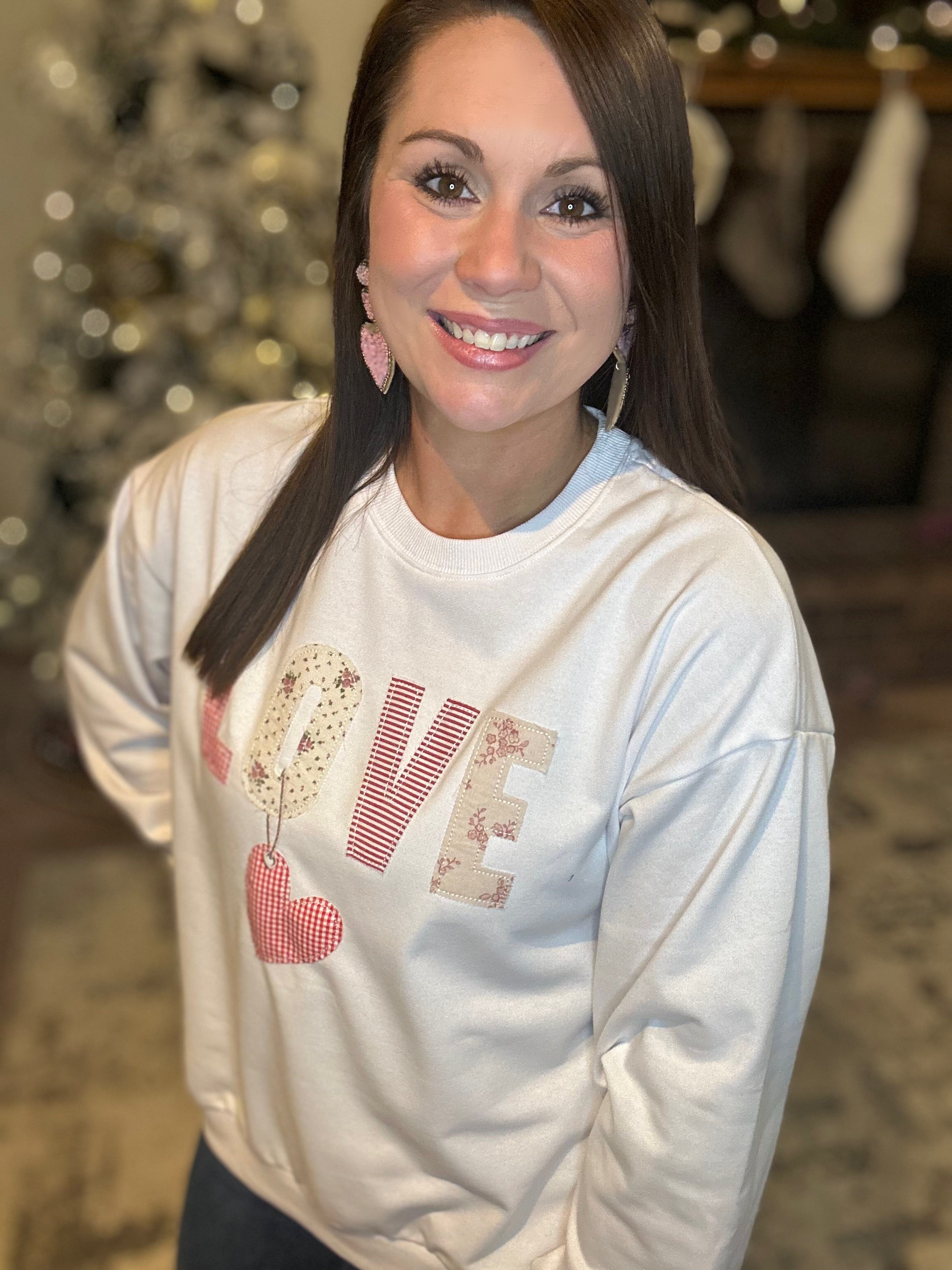 Patchwork Love Heart Sweatshirt