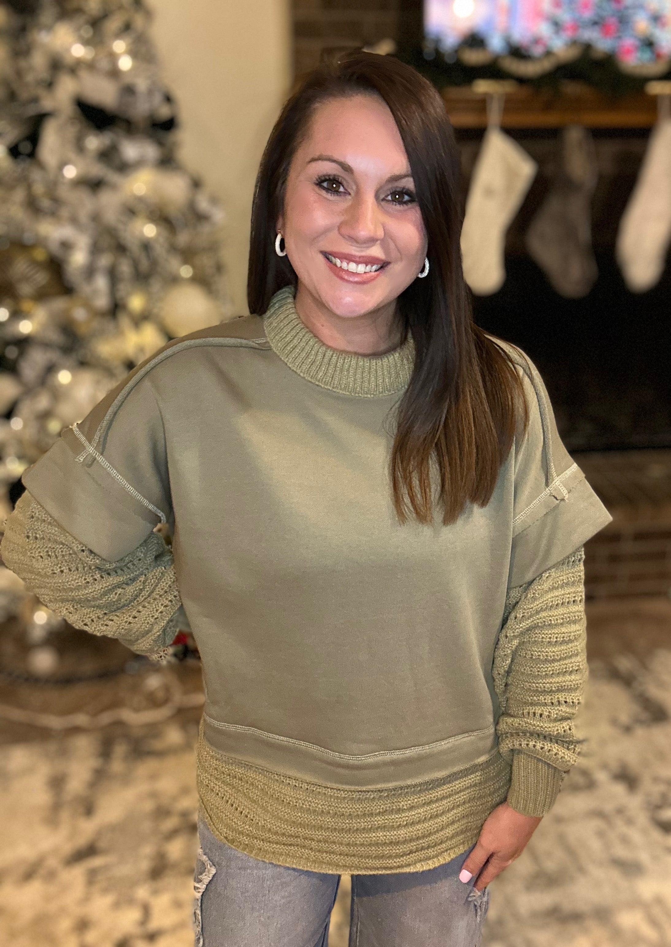 Layered Rib Knit Sweater