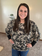 Camouflage Sweater Knit Top