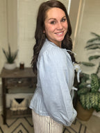 Ribbon Denim Top
