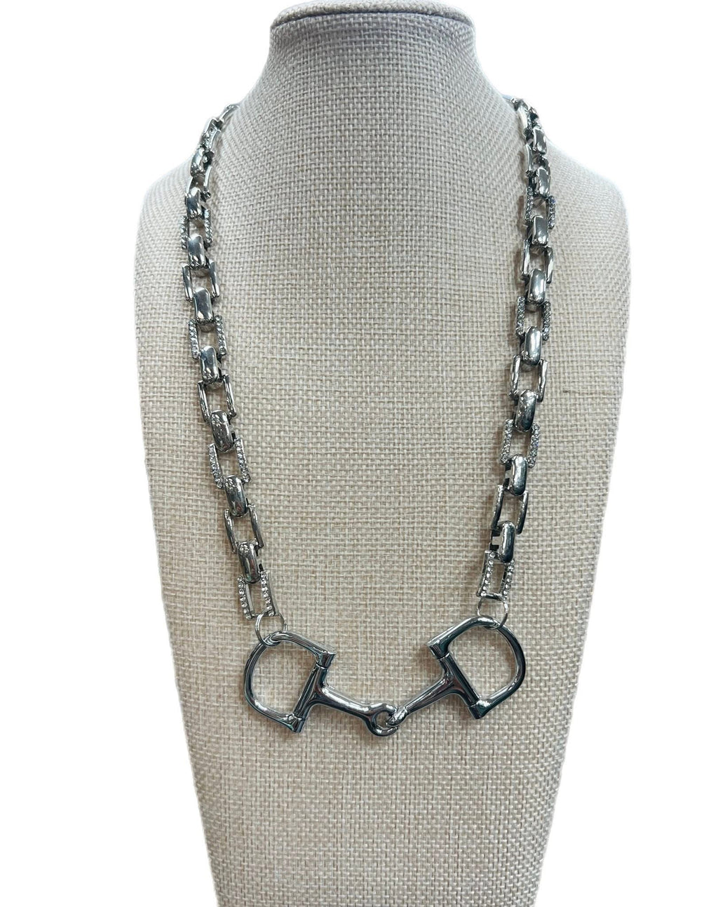 Rhinestone Horse Bit Necklace