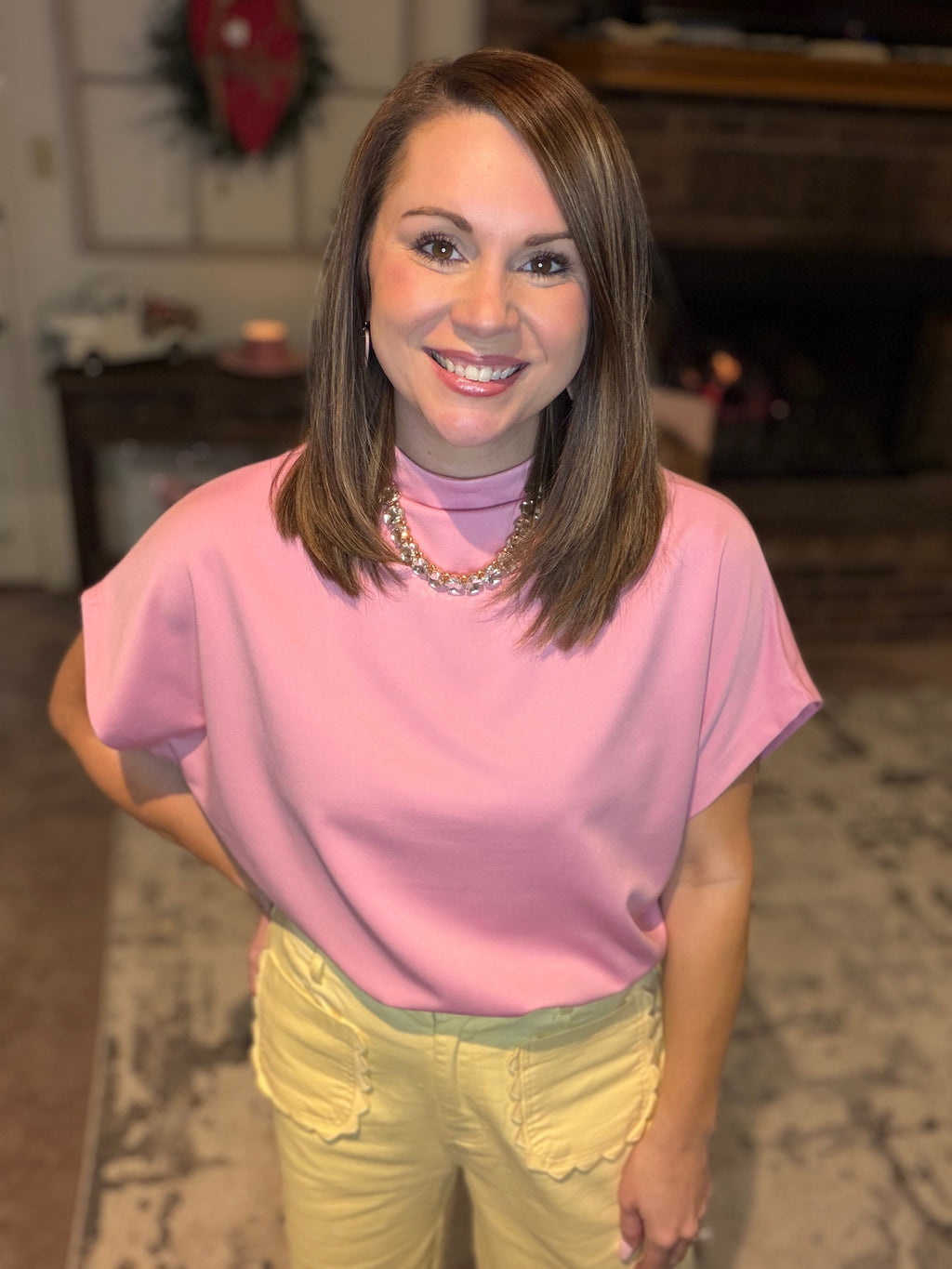 Pink Crush Mock Neck