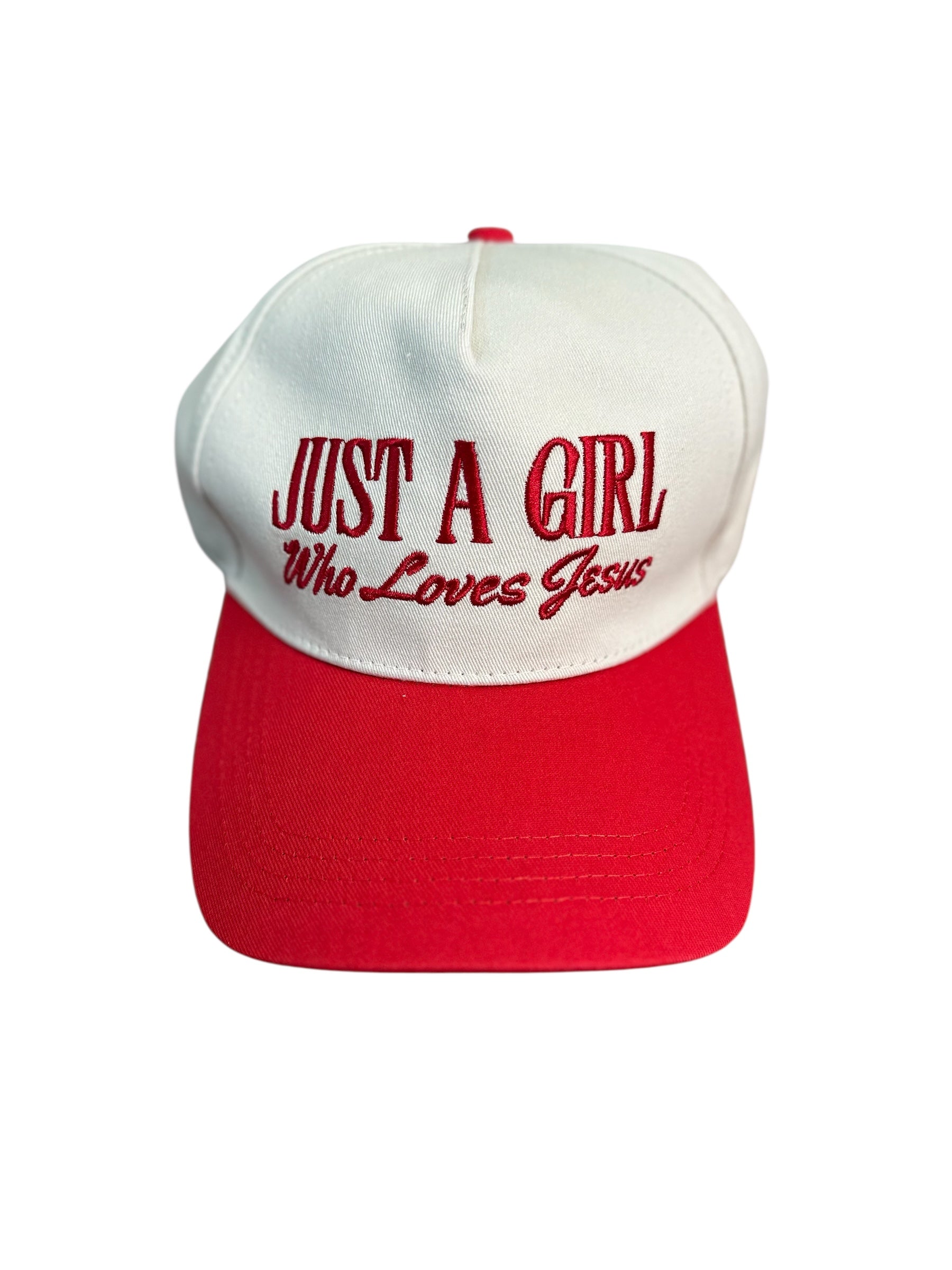 Red Just A Girl Who Loves Jesus Hat