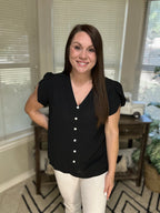 Black Petal Flow Blouse