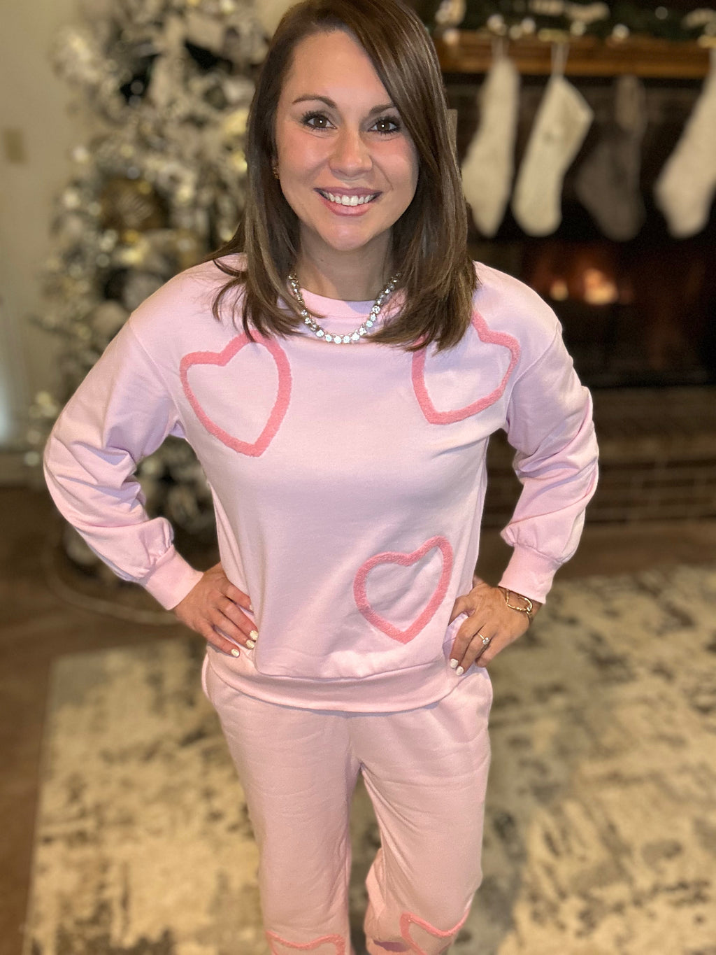 Plush Heart Pants Set