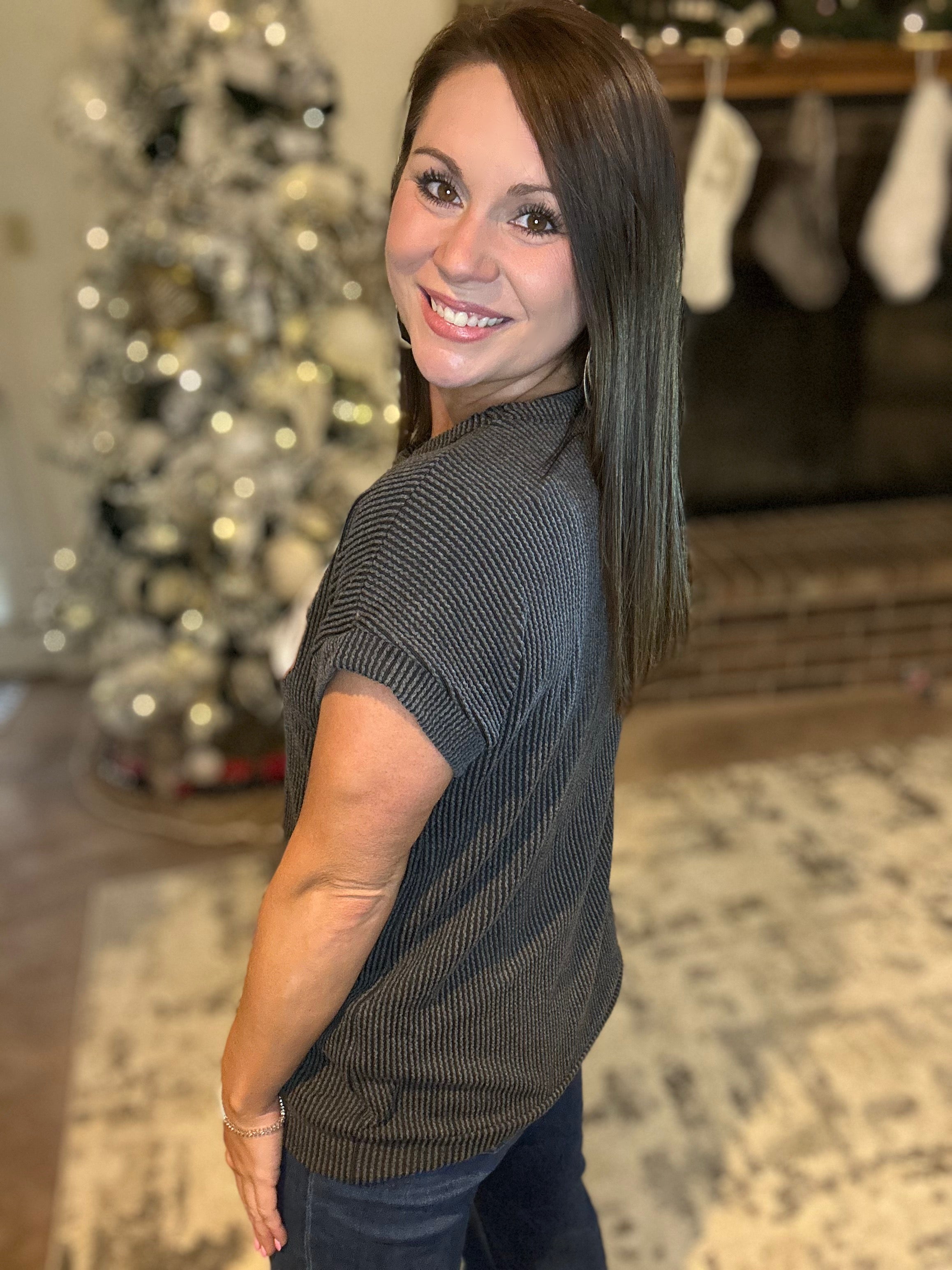 Texas Sequin Ribbed Tee