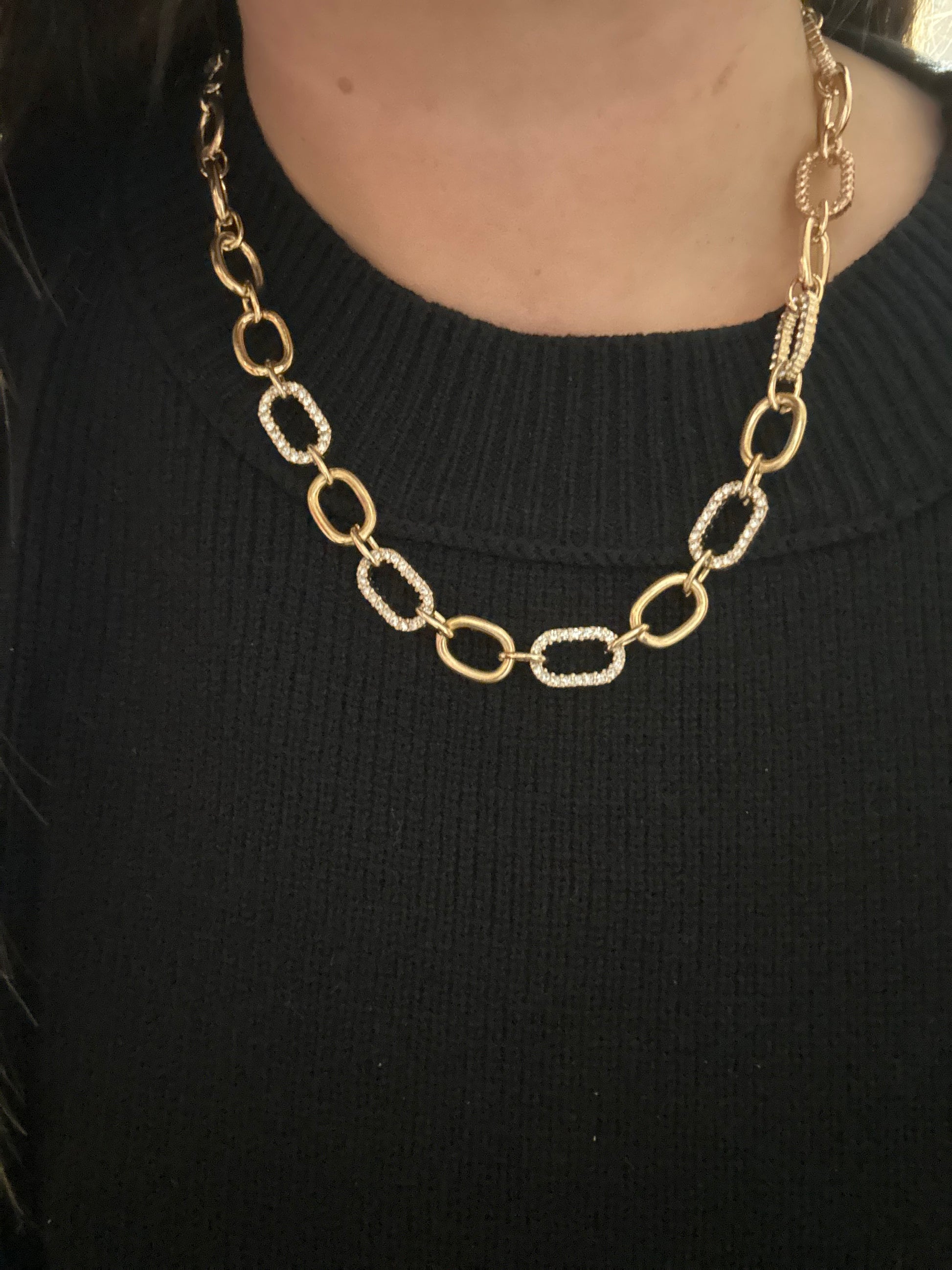 Diamond and Gold Link Necklace