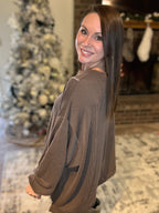 Coffee Cloud Ribbed Top