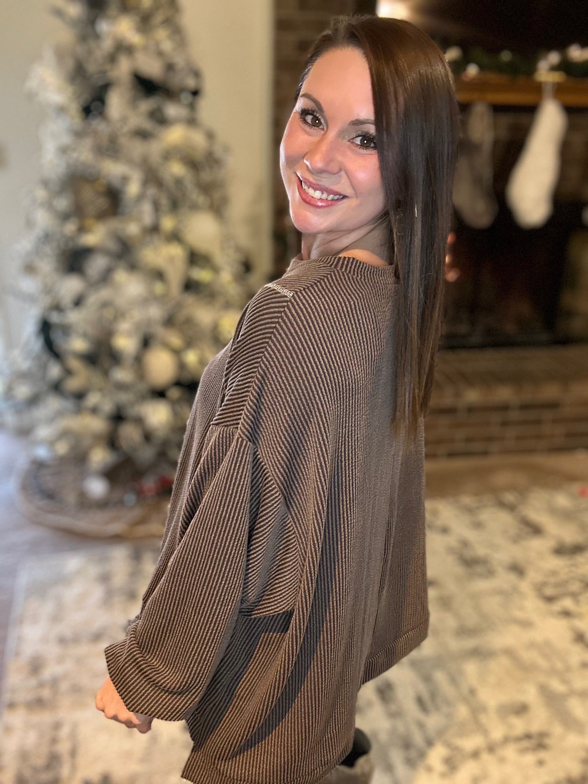 Coffee Cloud Ribbed Top