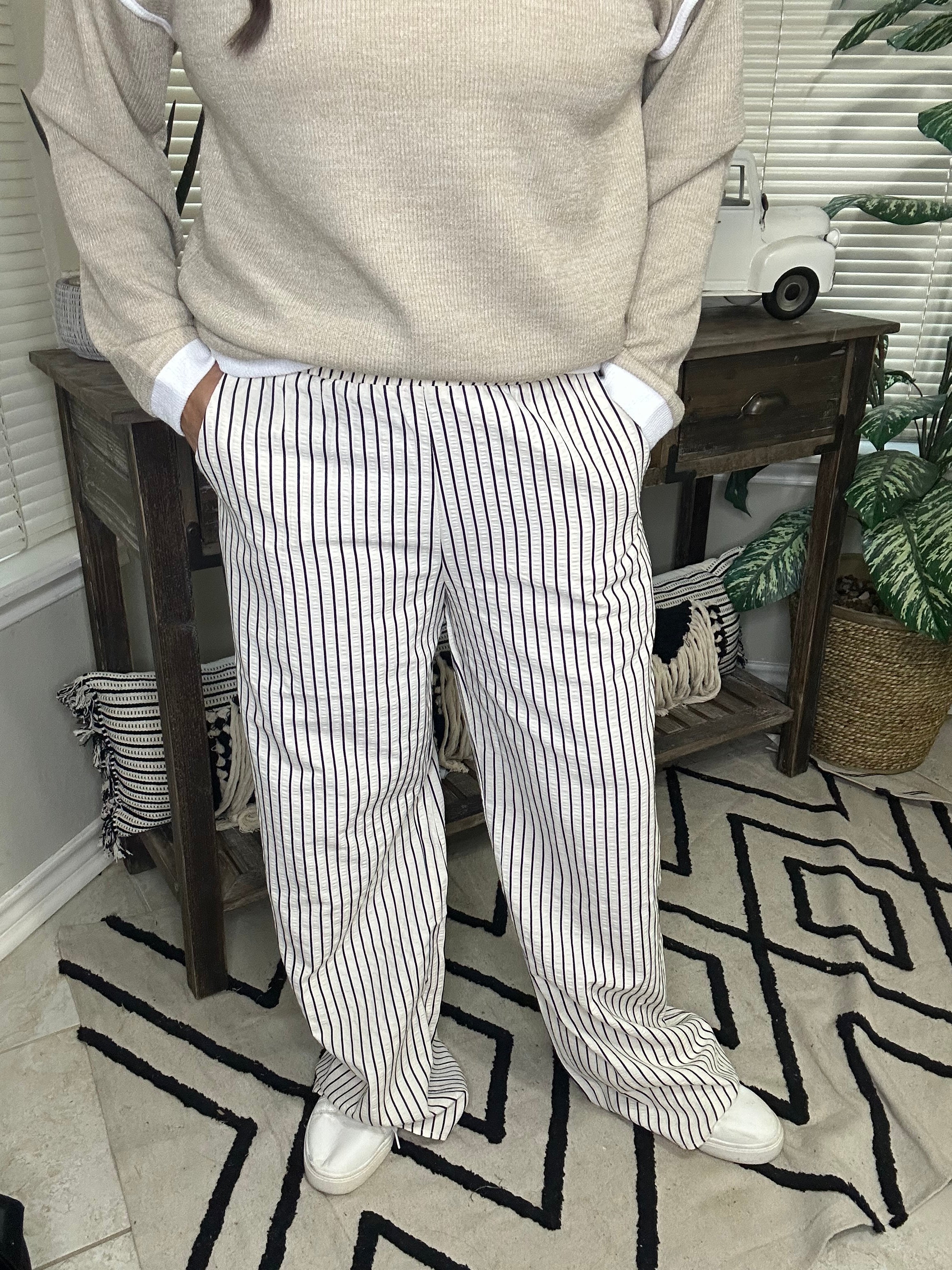 Stripe Casual Pants