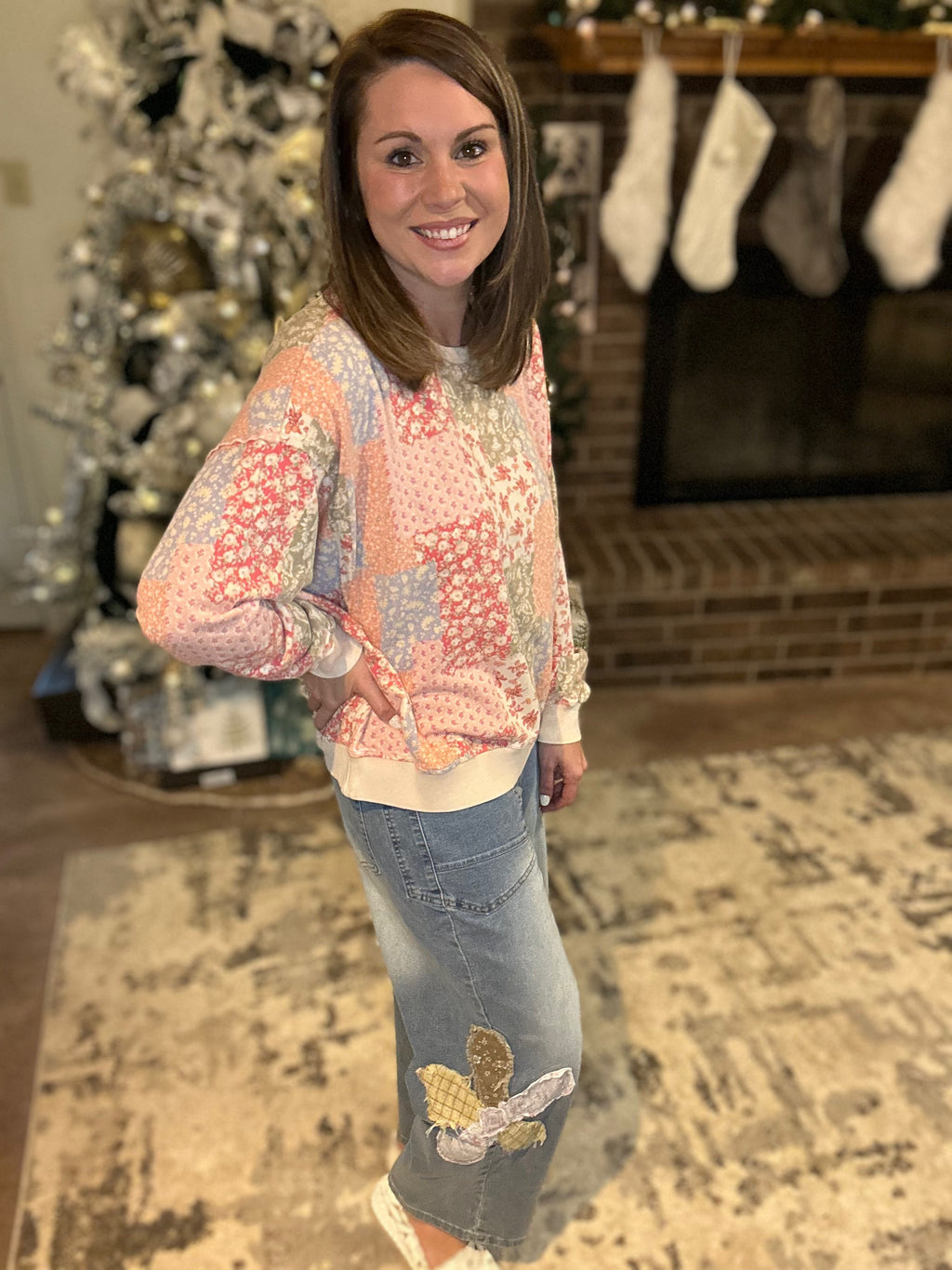 Flower Patches Barrel Pants