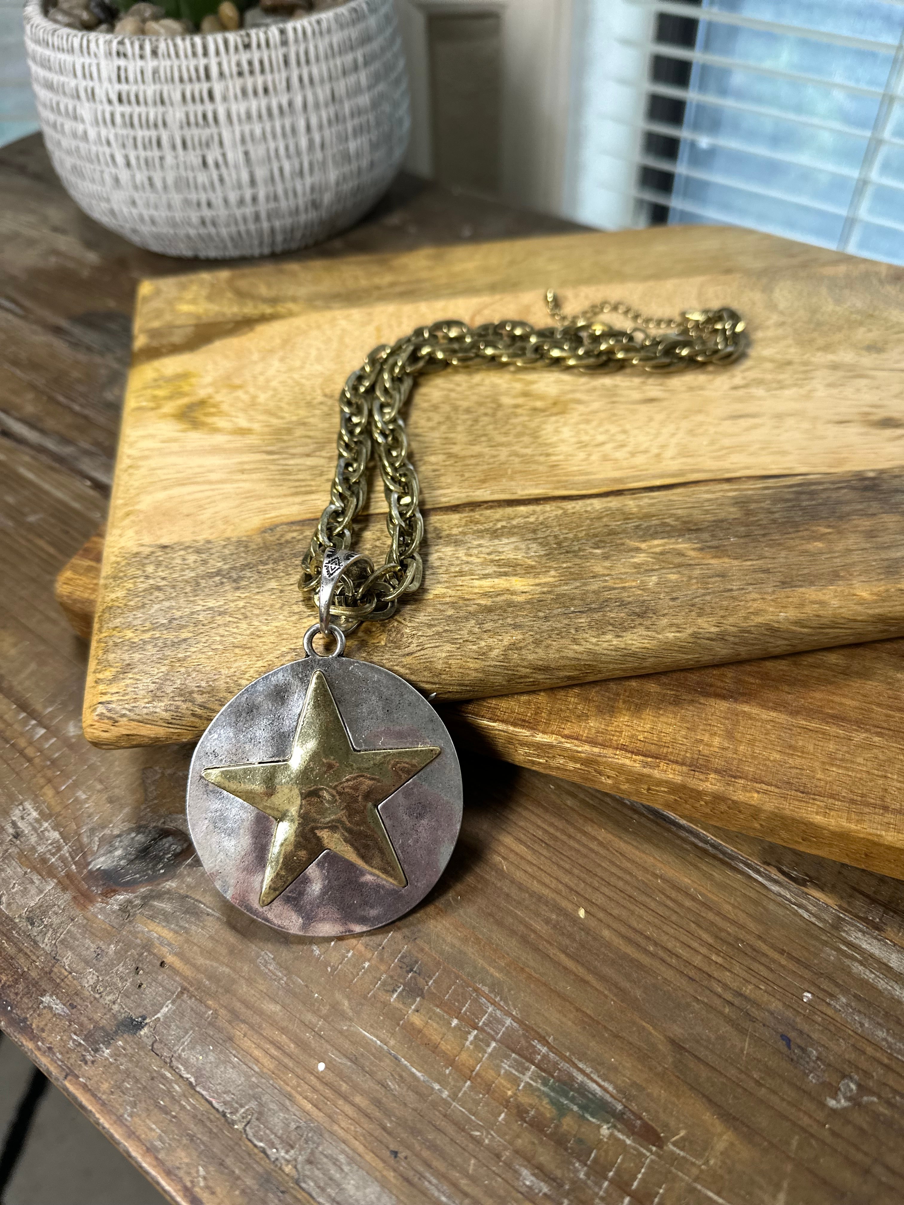 Two Tone Star Necklace