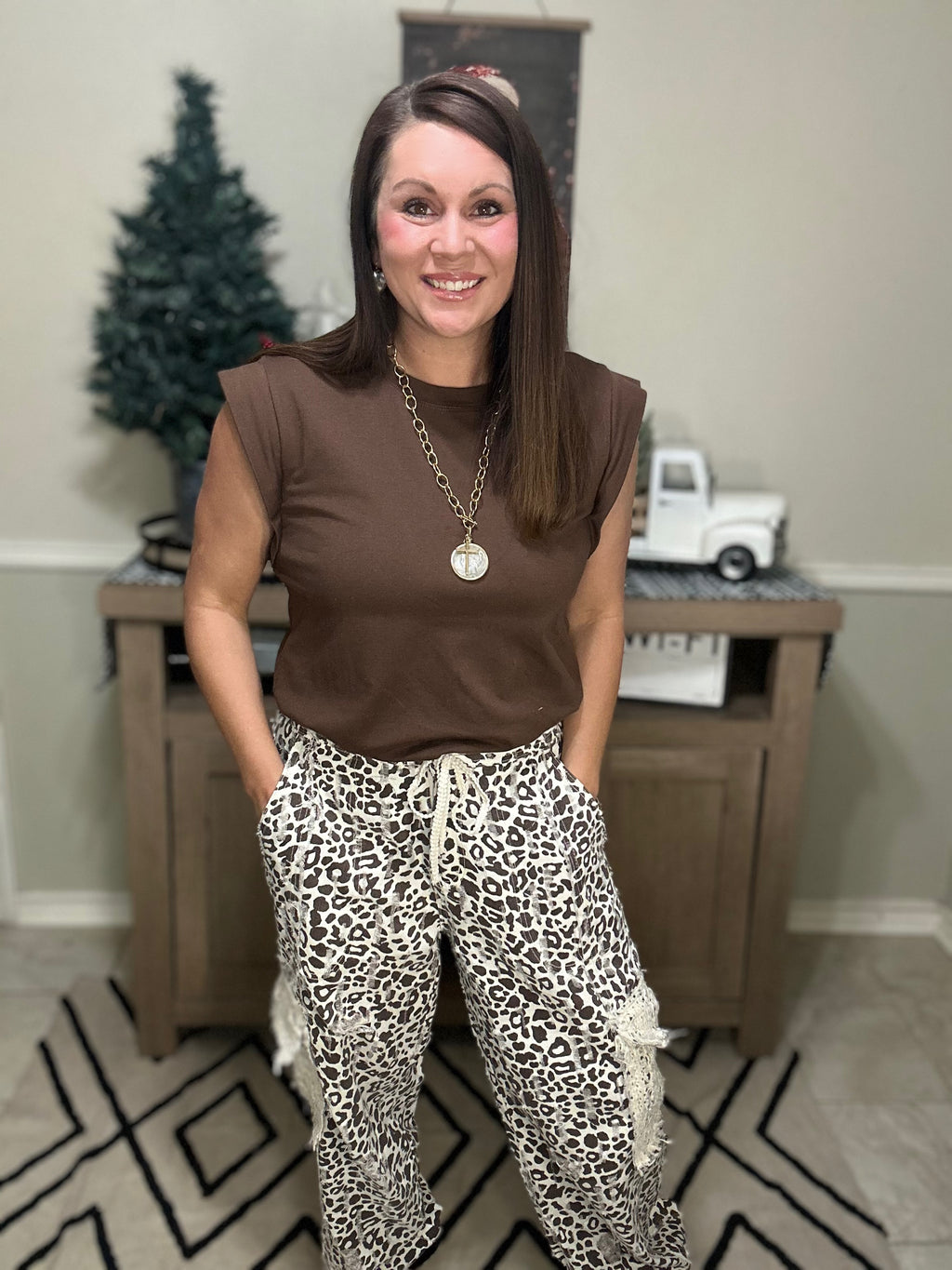 Leopard Lace Cargo Pants