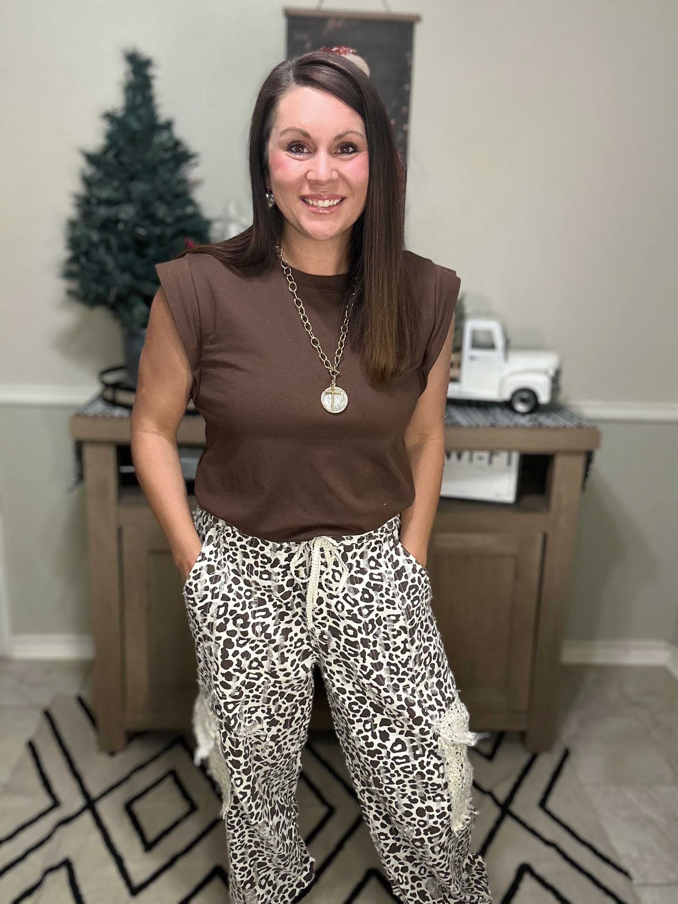 Leopard Lace Cargo Pants