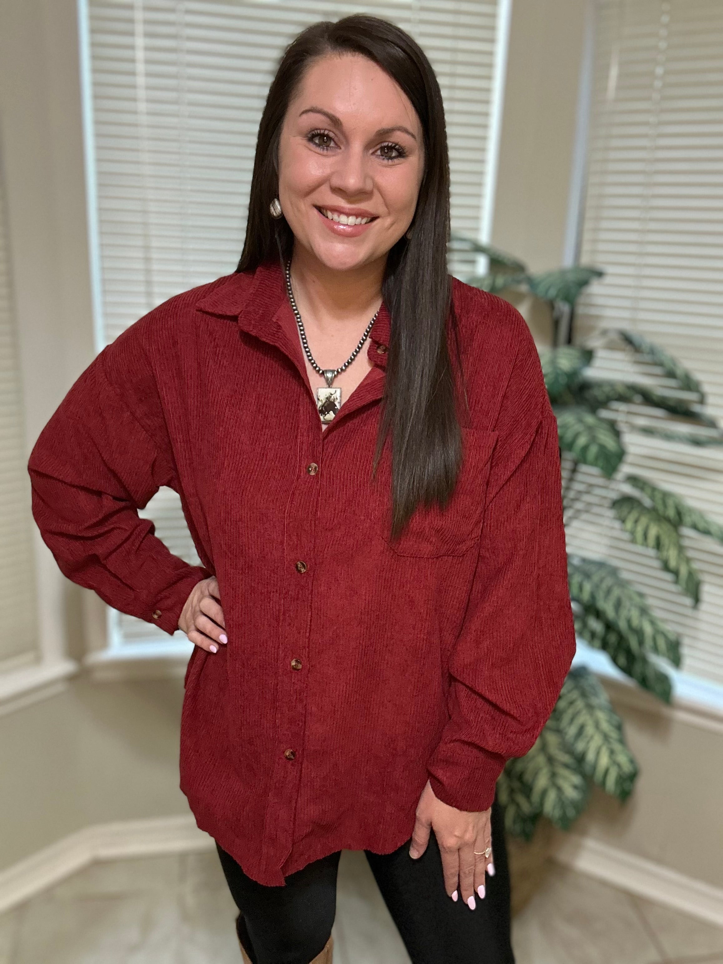 Wine Country Corduroy Shacket