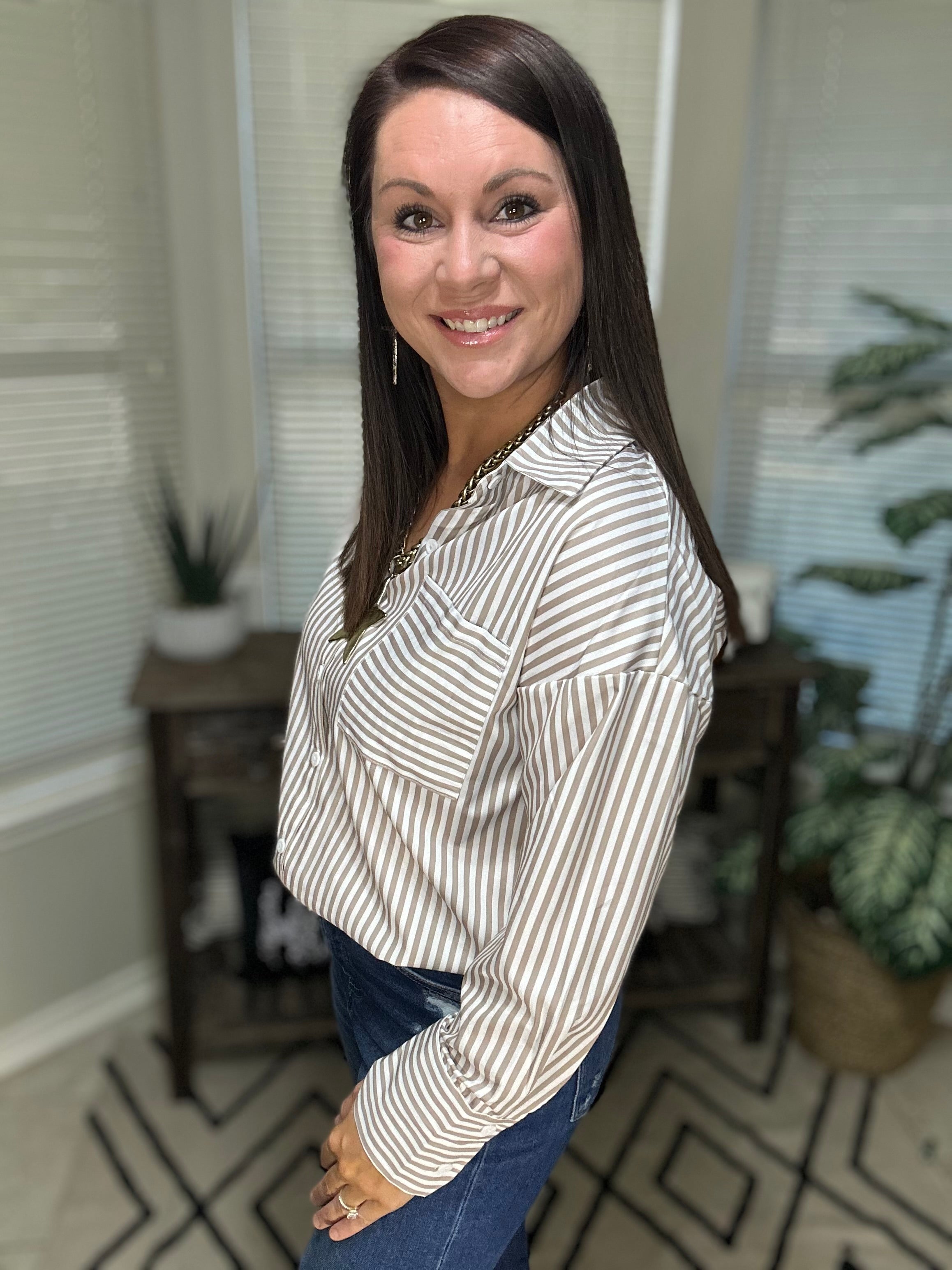 Everyday Stripe Button-Up