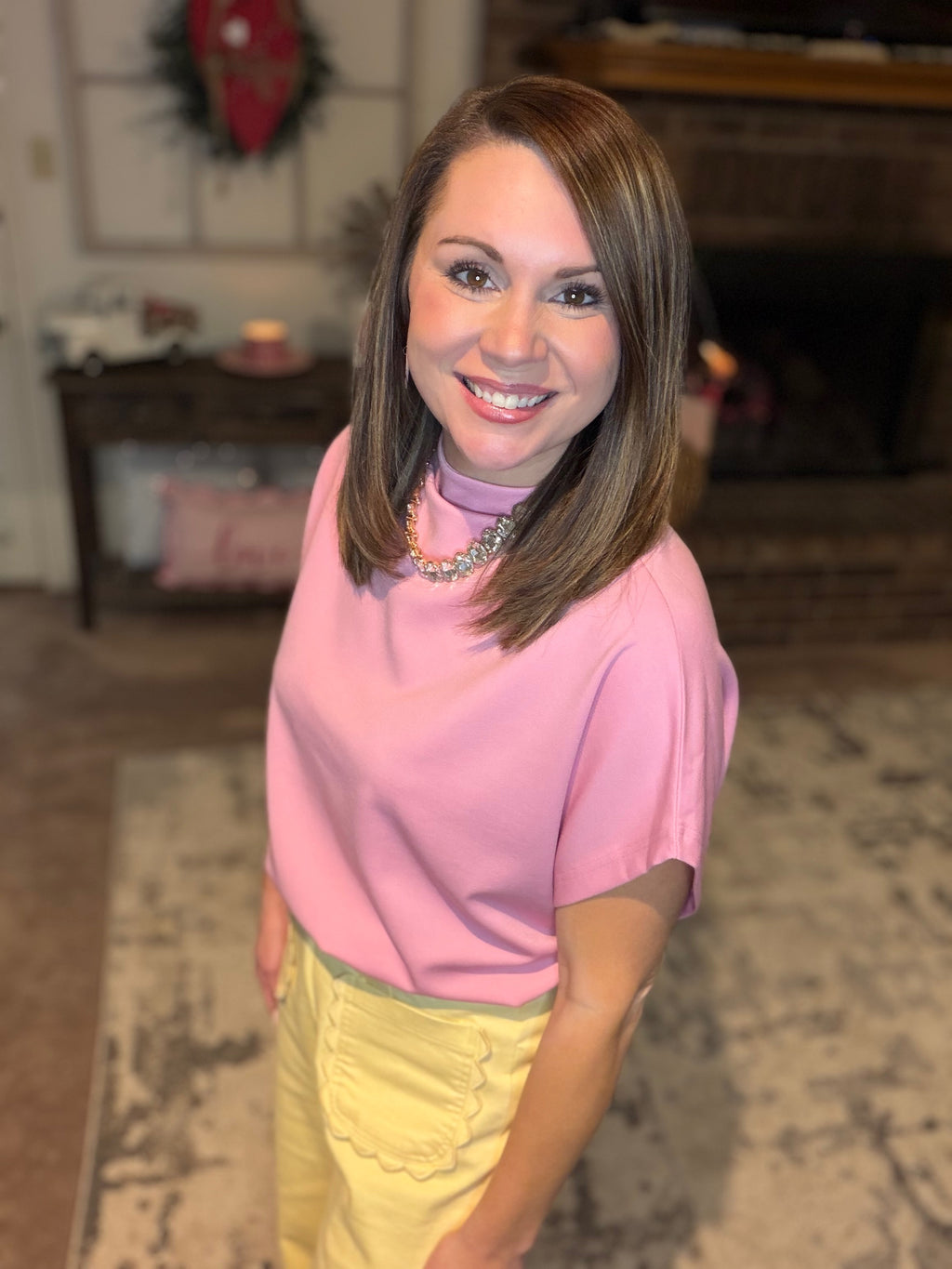 Pink Crush Mock Neck