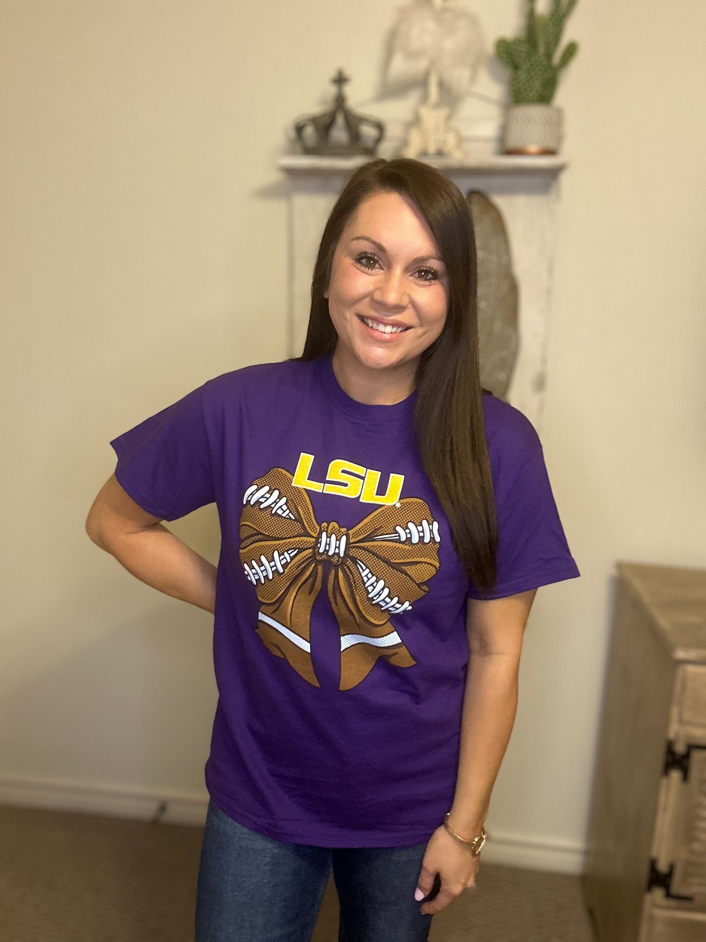 LSU College Bow Graphic-Tee