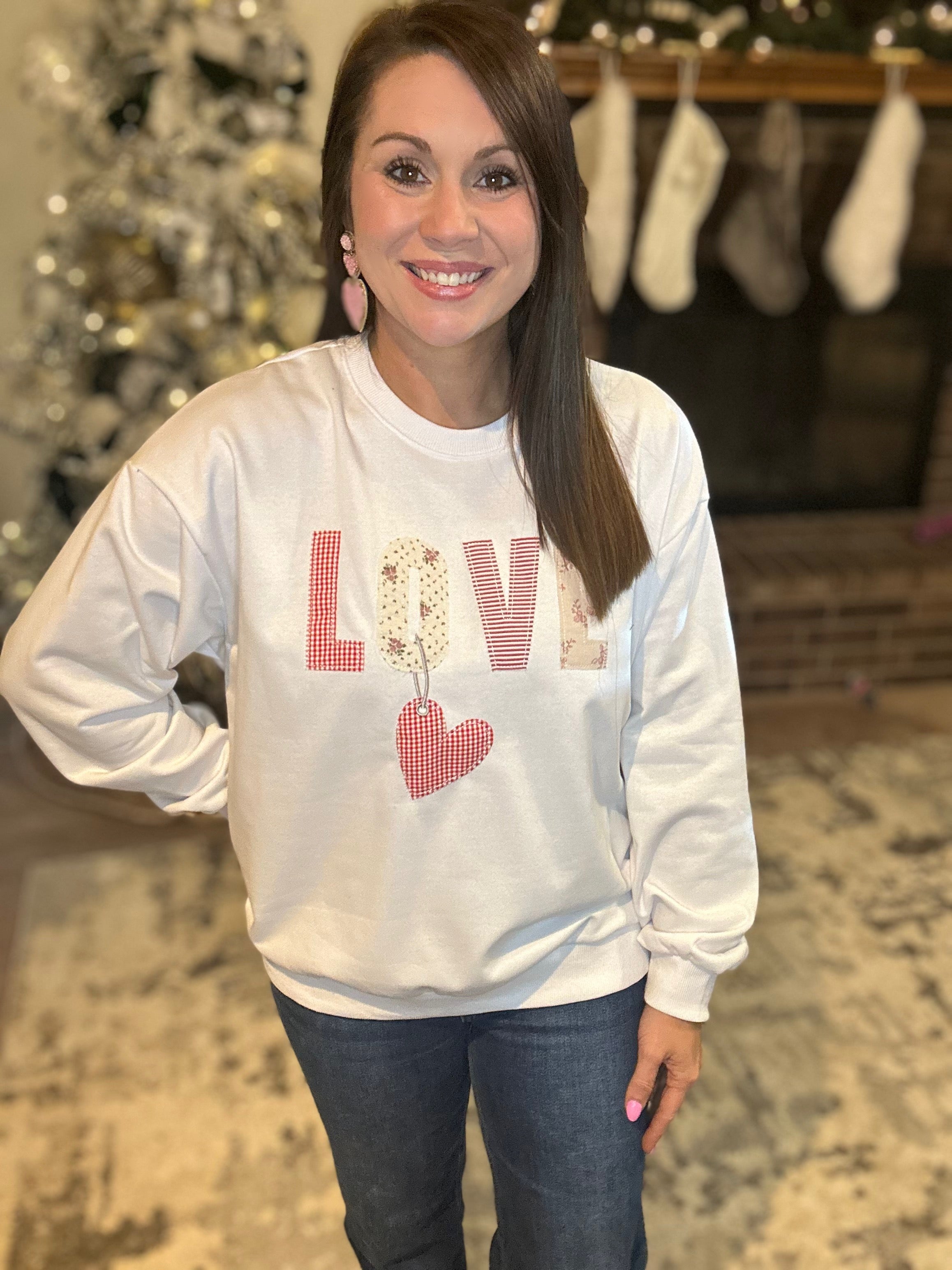 Patchwork Love Heart Sweatshirt