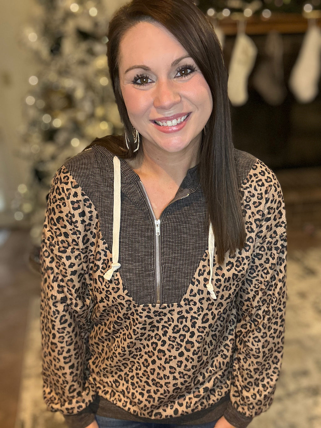 Wild Contrast Zip Pullover