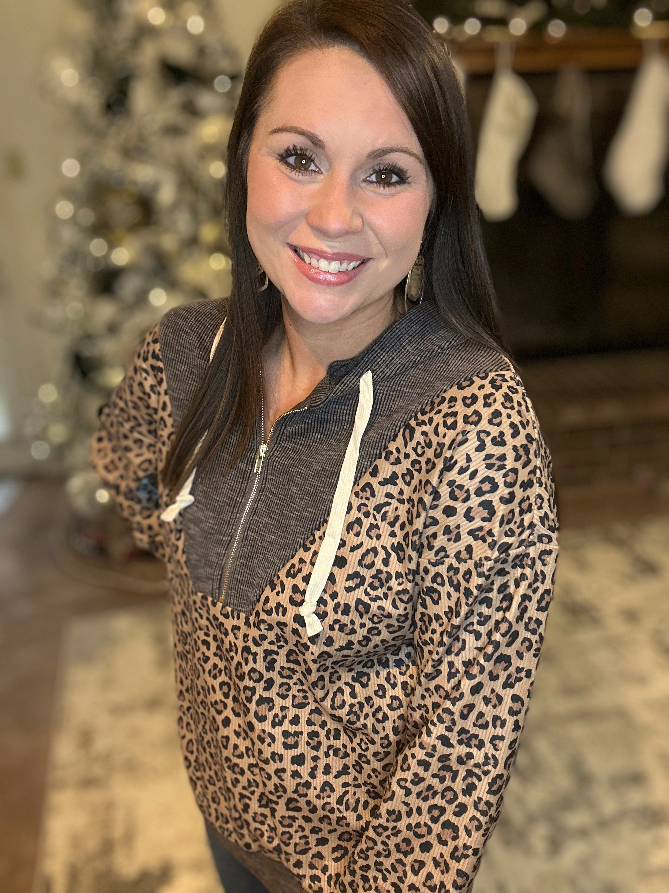 Wild Contrast Zip Pullover