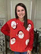 Sequin Santa Luxe Pullover